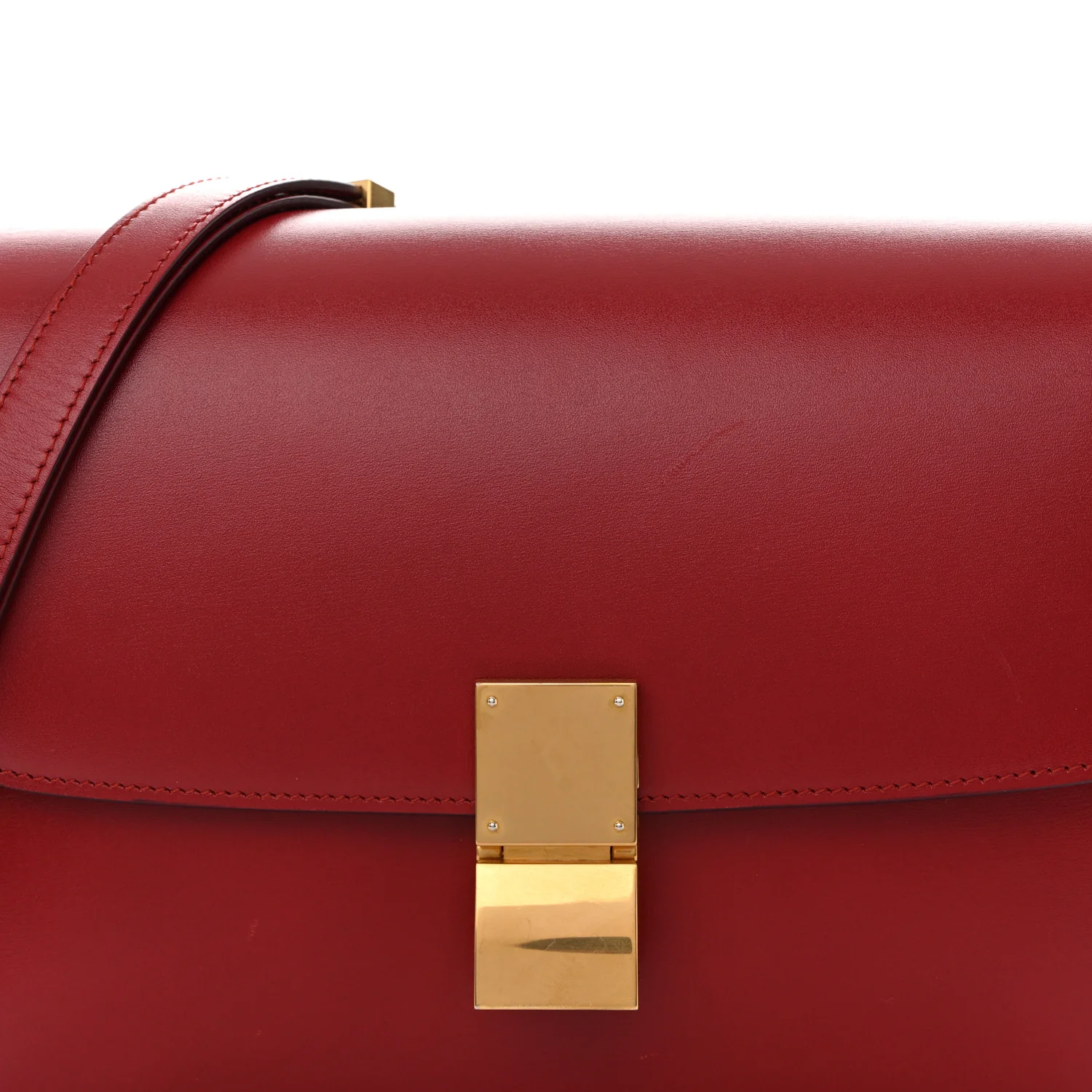 Box Calfskin Medium Classic Box Flap Bag Red - Image 8