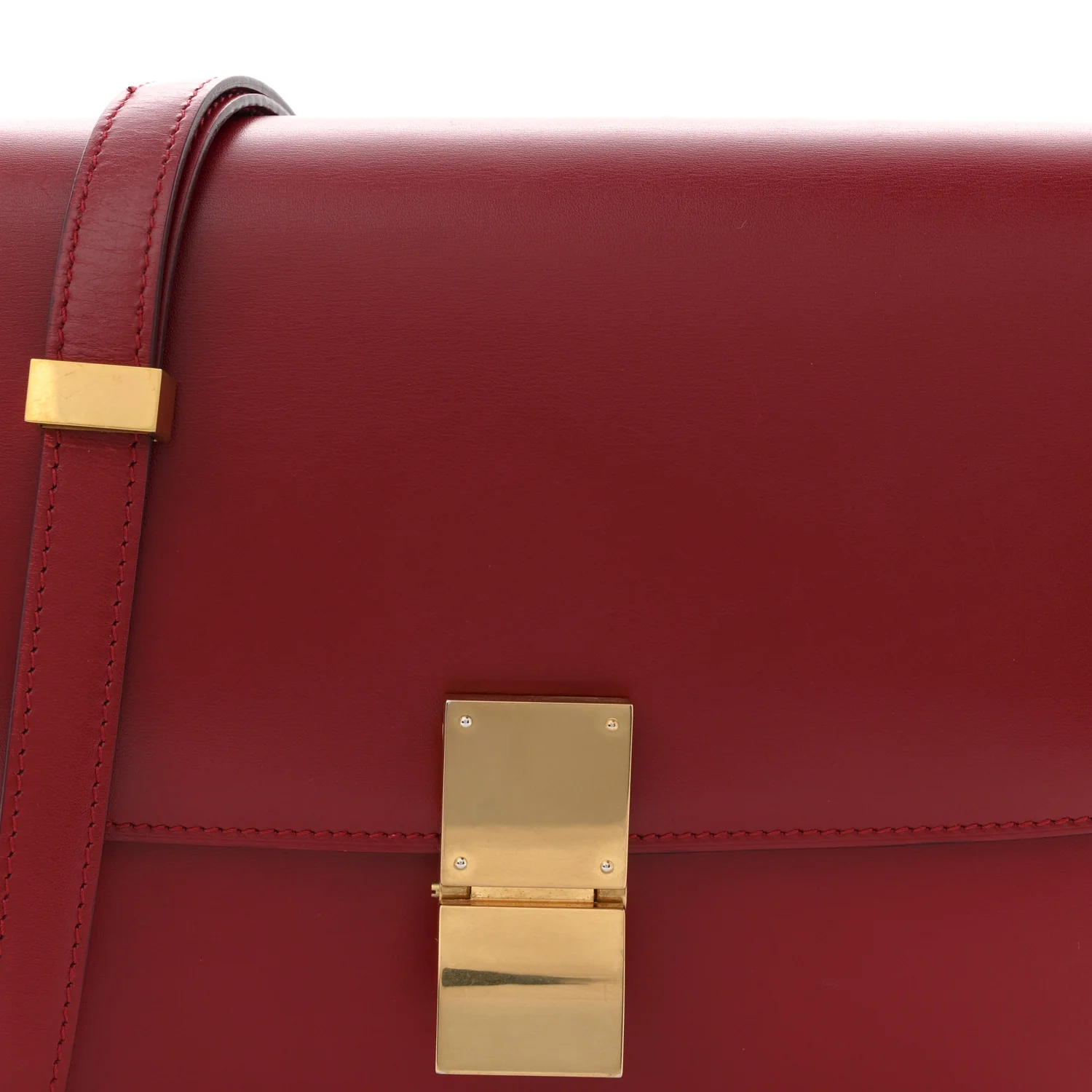 Box Calfskin Medium Classic Box Flap Bag Red - Image 8