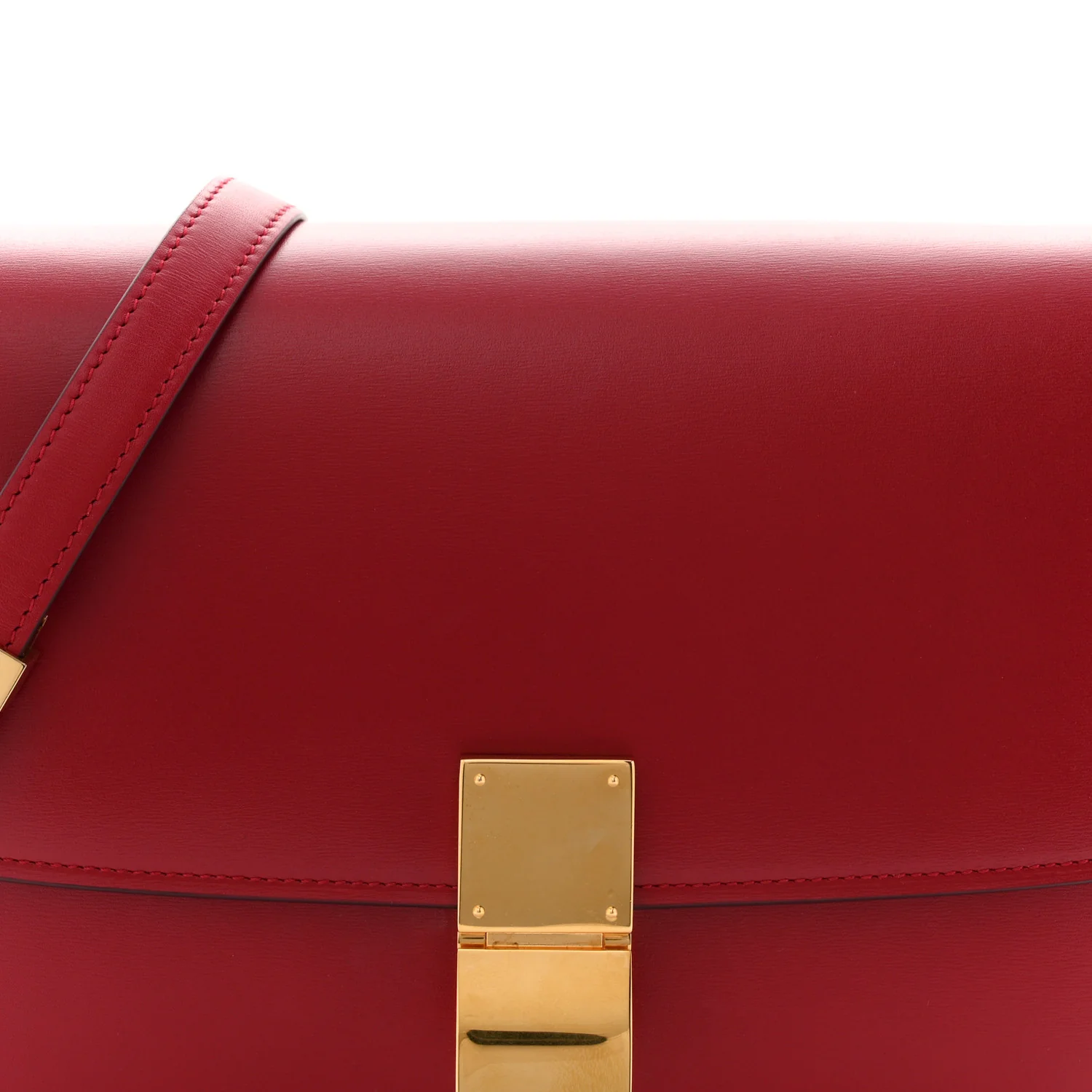Box Calfskin Medium Classic Box Flap Bag Red - Image 8