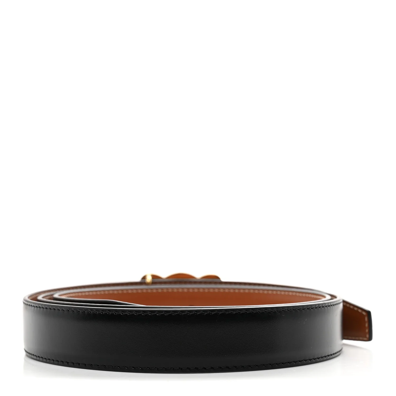 Box Calfskin Reversible Triomphe Belt 95 38 Black Tan - Image 2