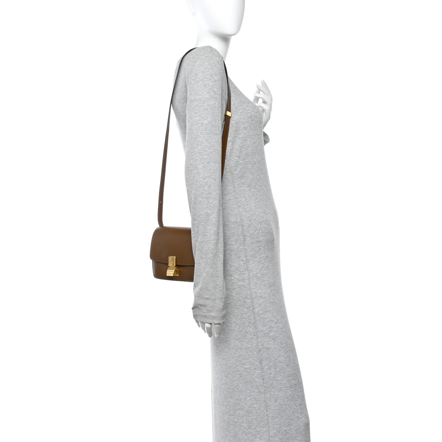 Box Calfskin Small Classic Box Flap Bag Camel - Image 2
