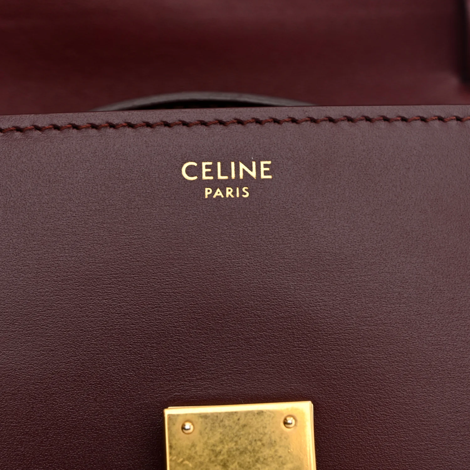 Box Calfskin Teen Classic Box Flap Bag Burgundy - Image 6