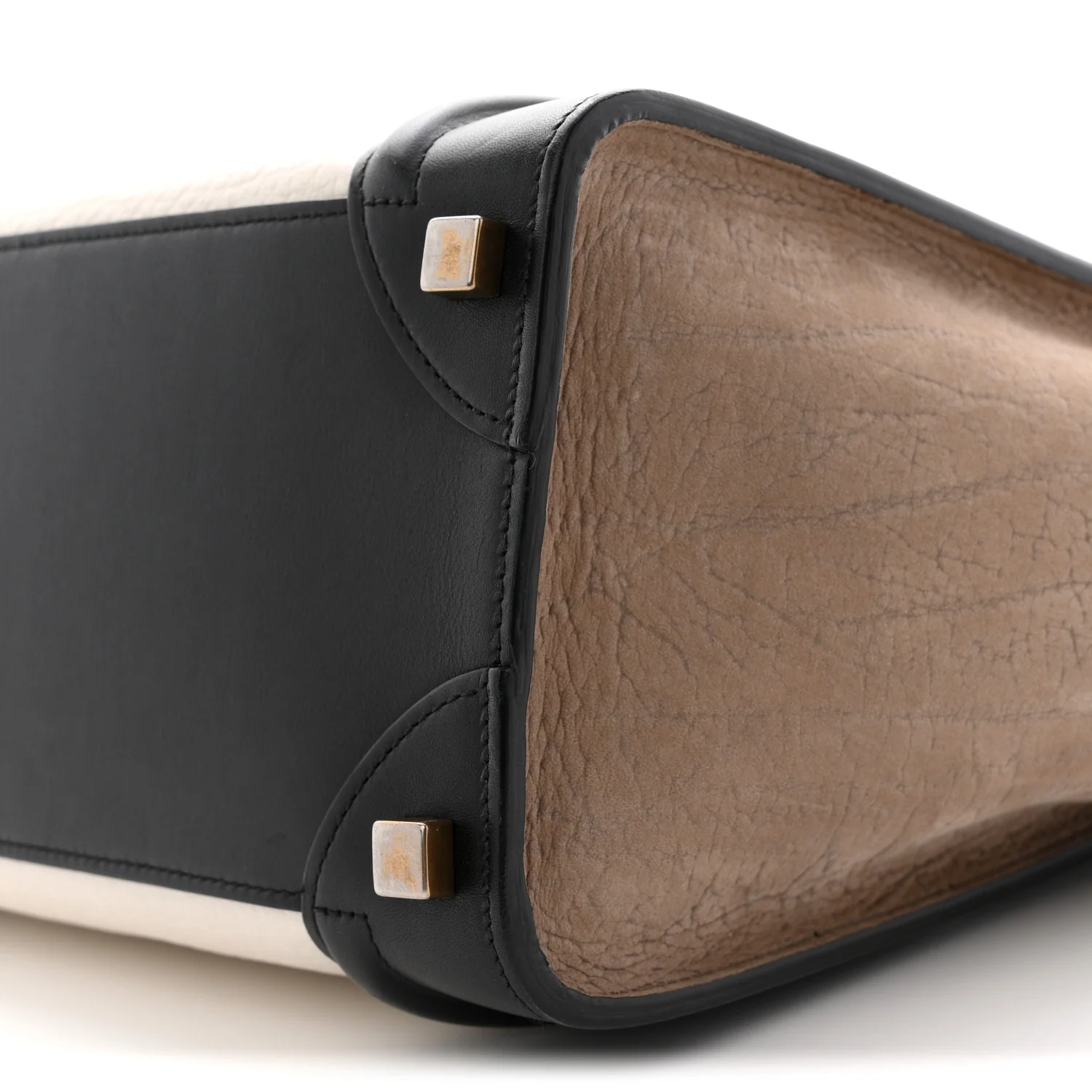 Bullhide Calfskin Nubuck Micro Tri-Color Luggage White Khaki - Image 9