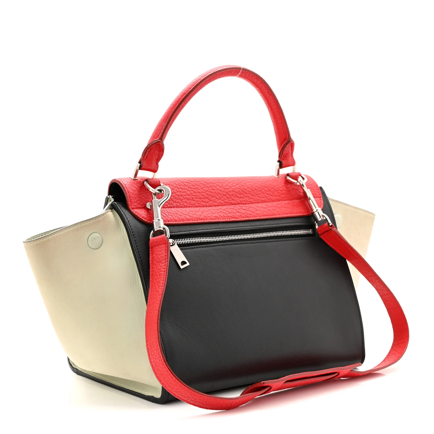Bullhide Calfskin Nubuck Small Tri-Color Trapeze Bright Red - Image 3