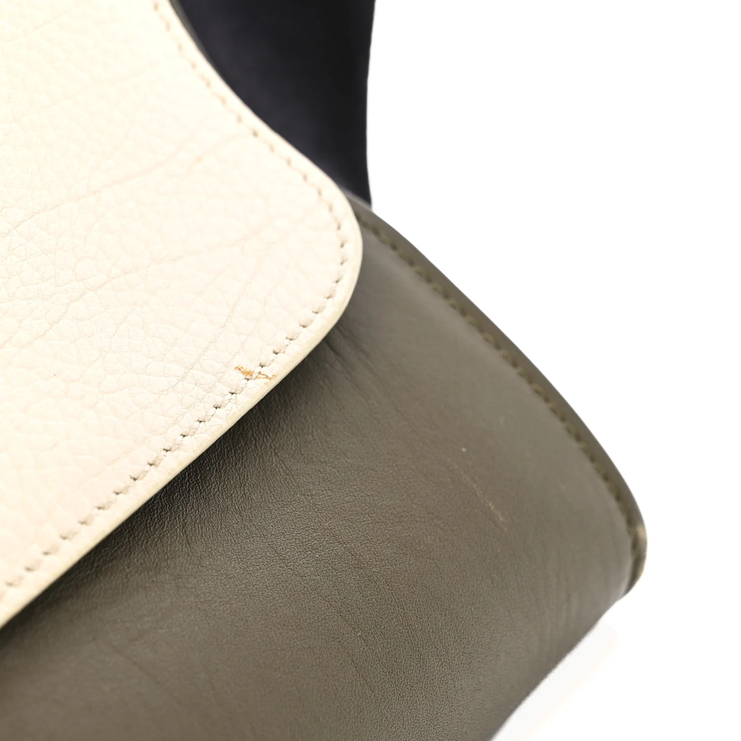 Bullhide Smooth Calfskin Suede Medium Tri-Color Trapeze White Multicolor - Image 12
