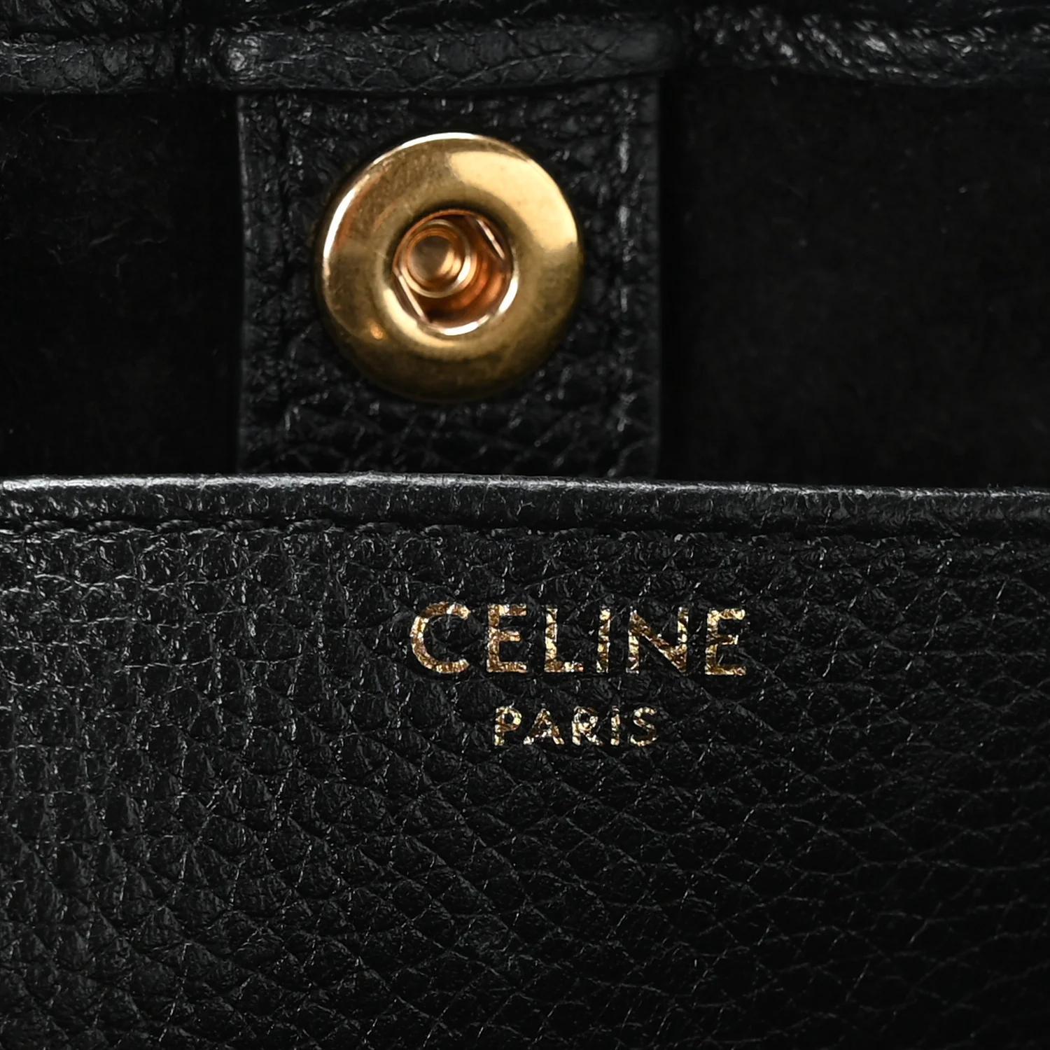 Calfskin Cuir Small Triomphe Cabas Drawstring Black - Image 6