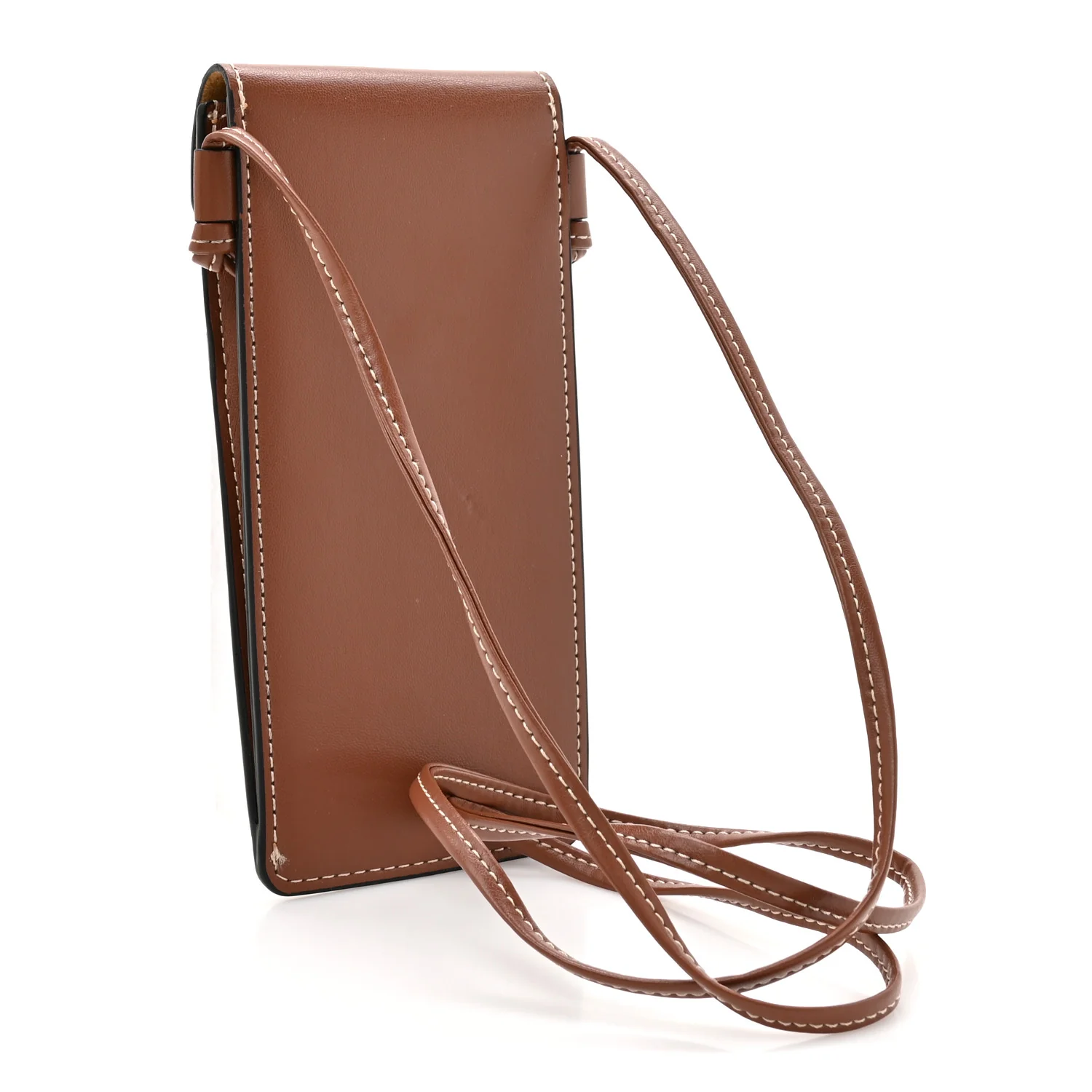 Calfskin Phone Pouch With Flap Tan - Image 3