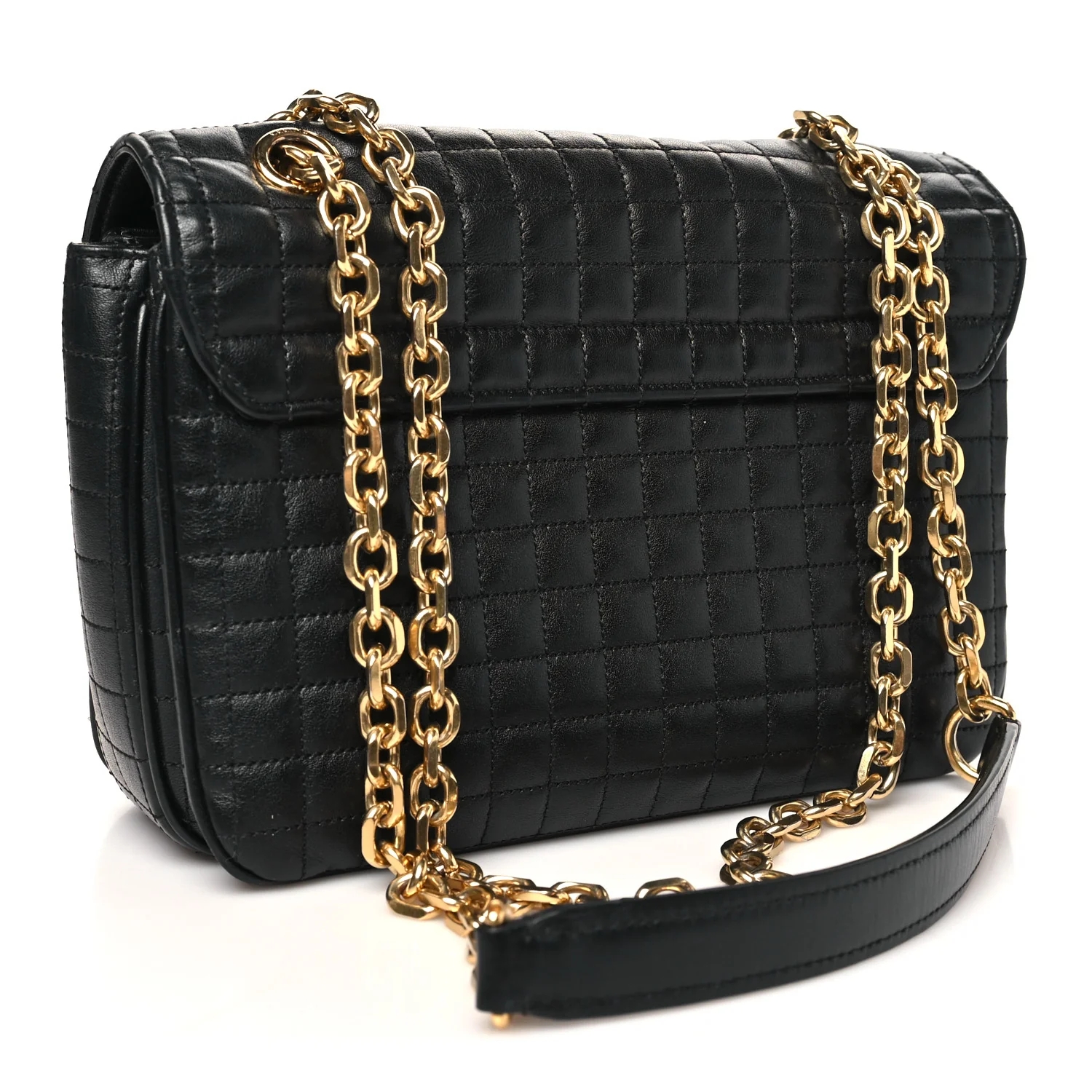 Calfskin Quilted Medium C Bag Black - Image 3