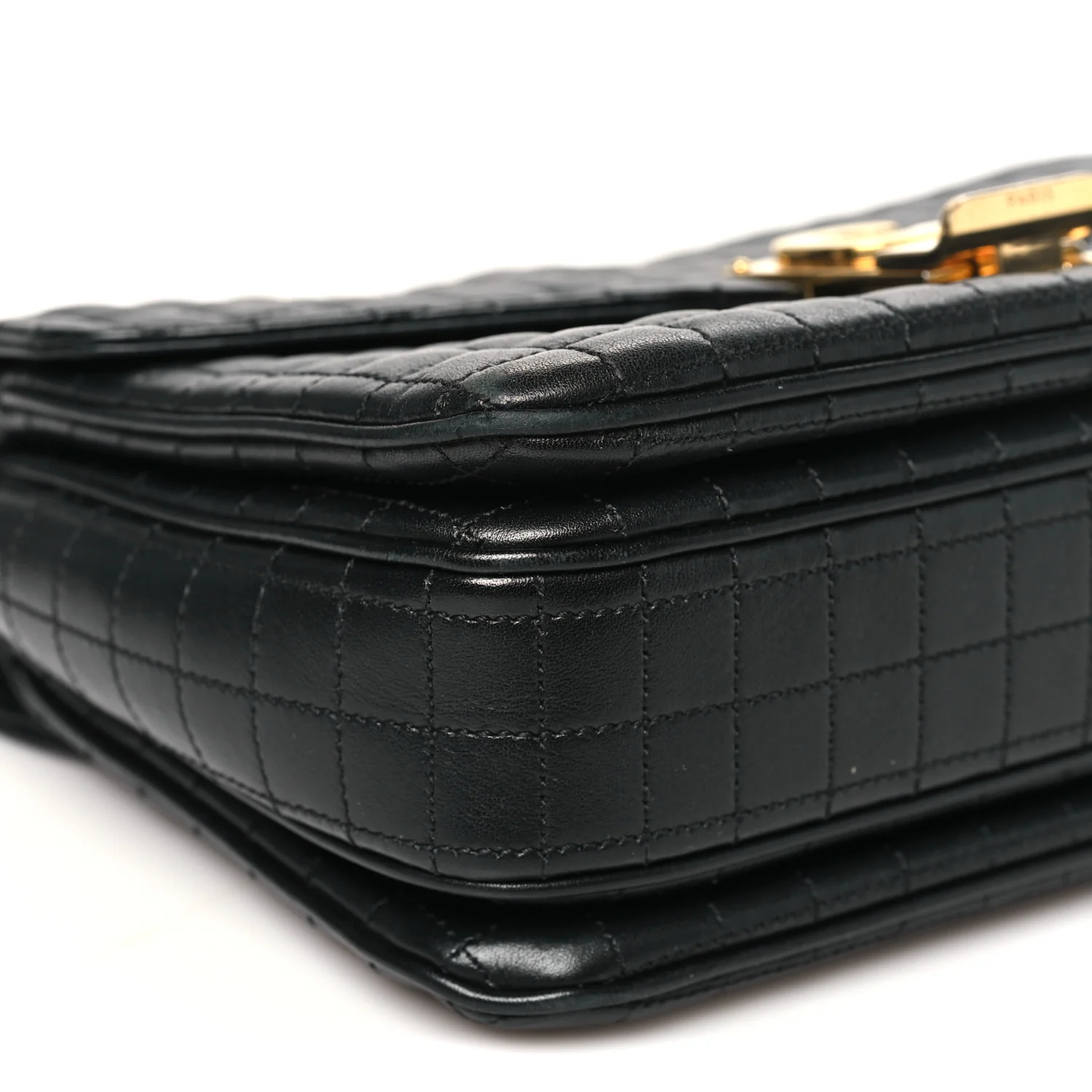 Calfskin Quilted Medium C Bag Black - Image 8