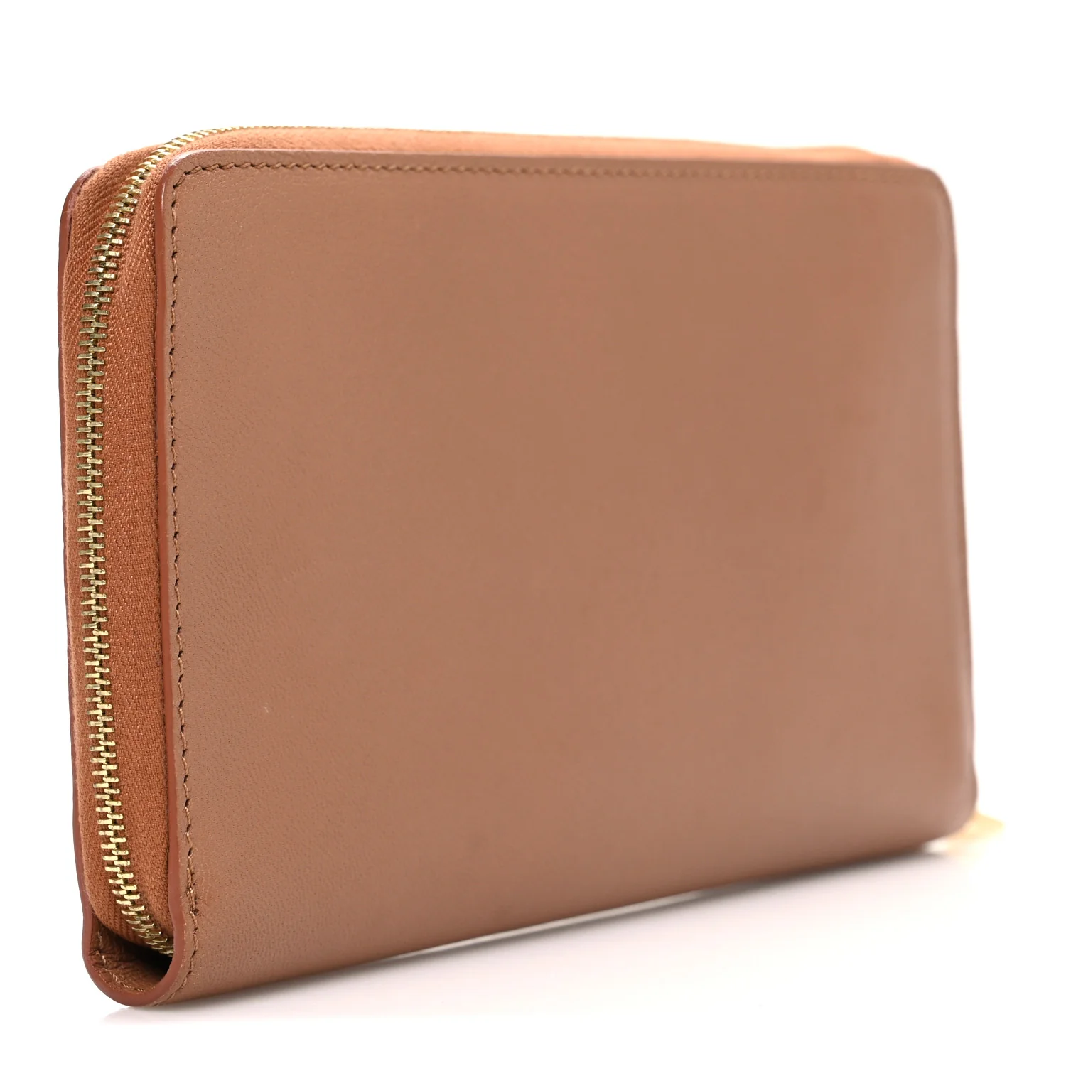Calfskin Zip Around Multifunction Wallet Tan - Image 3