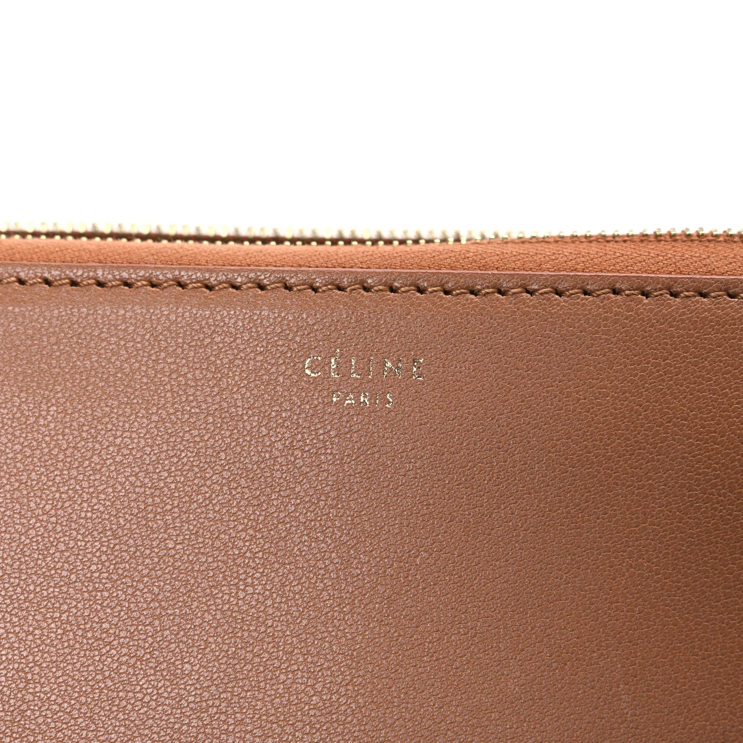 Calfskin Zip Around Multifunction Wallet Tan - Image 6