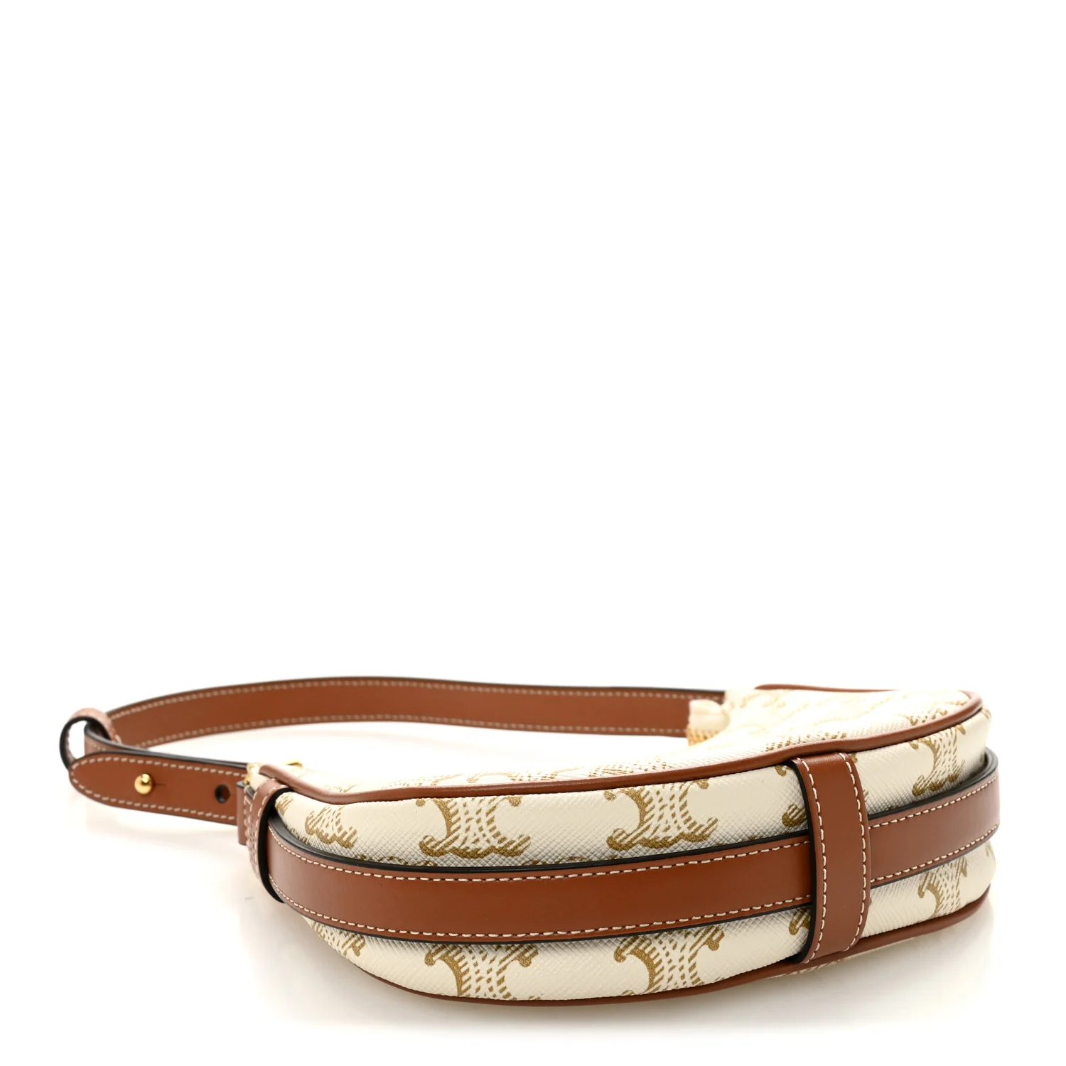 Canvas Calfskin Mini Ava Triomphe Shoulder Bag White - Image 4