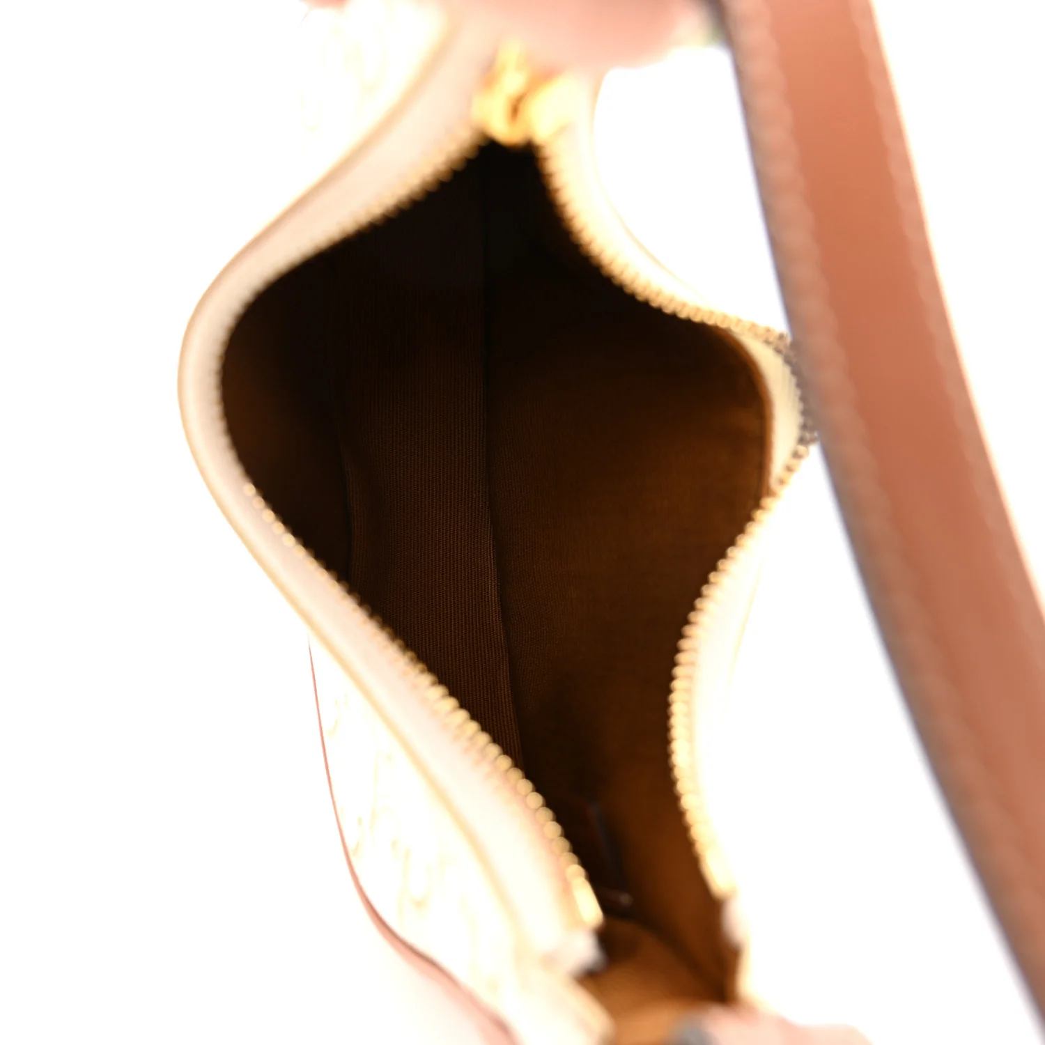 Canvas Calfskin Mini Ava Triomphe Shoulder Bag White - Image 5