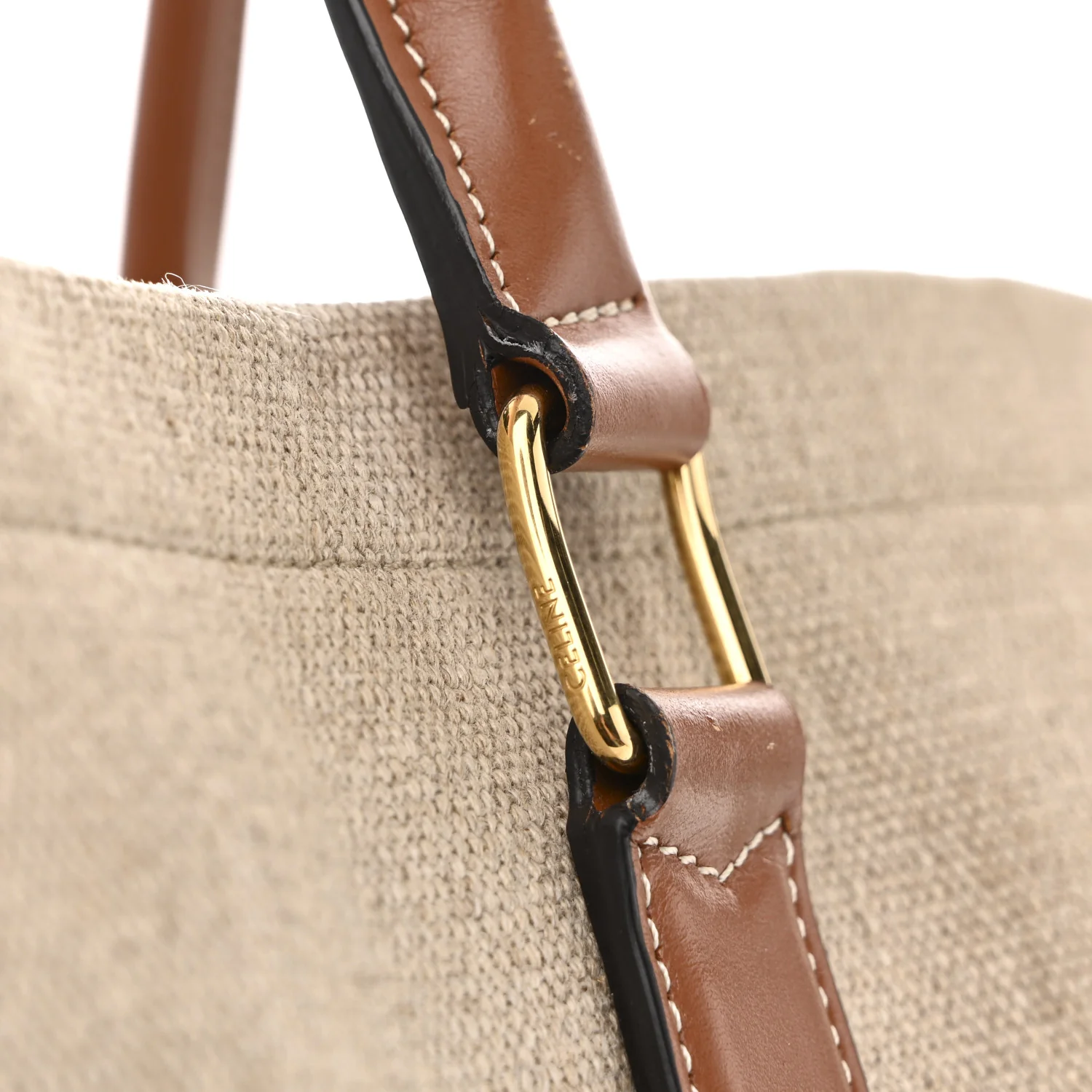 Canvas Calfskin Paris Horizontal Cabas Tan - Image 11