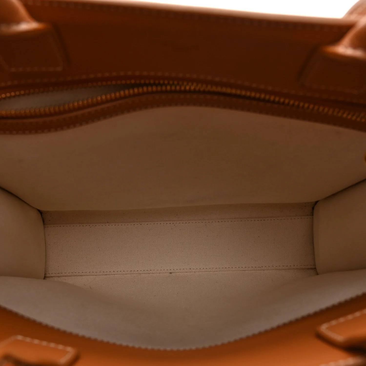 Canvas Calfskin Small Vertical Cabas Natural Tan - Image 5