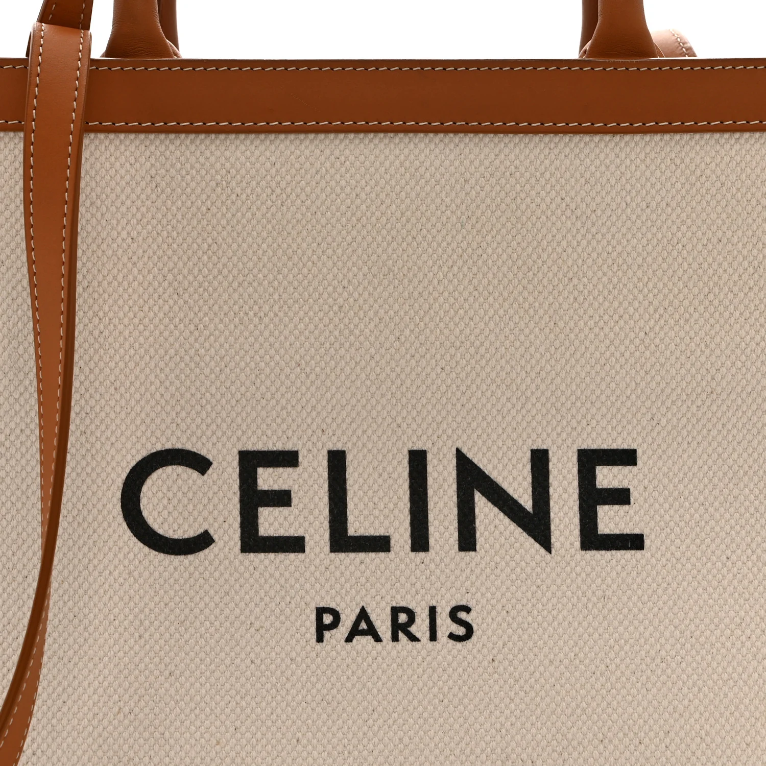 Canvas Calfskin Small Vertical Cabas Natural Tan - Image 8