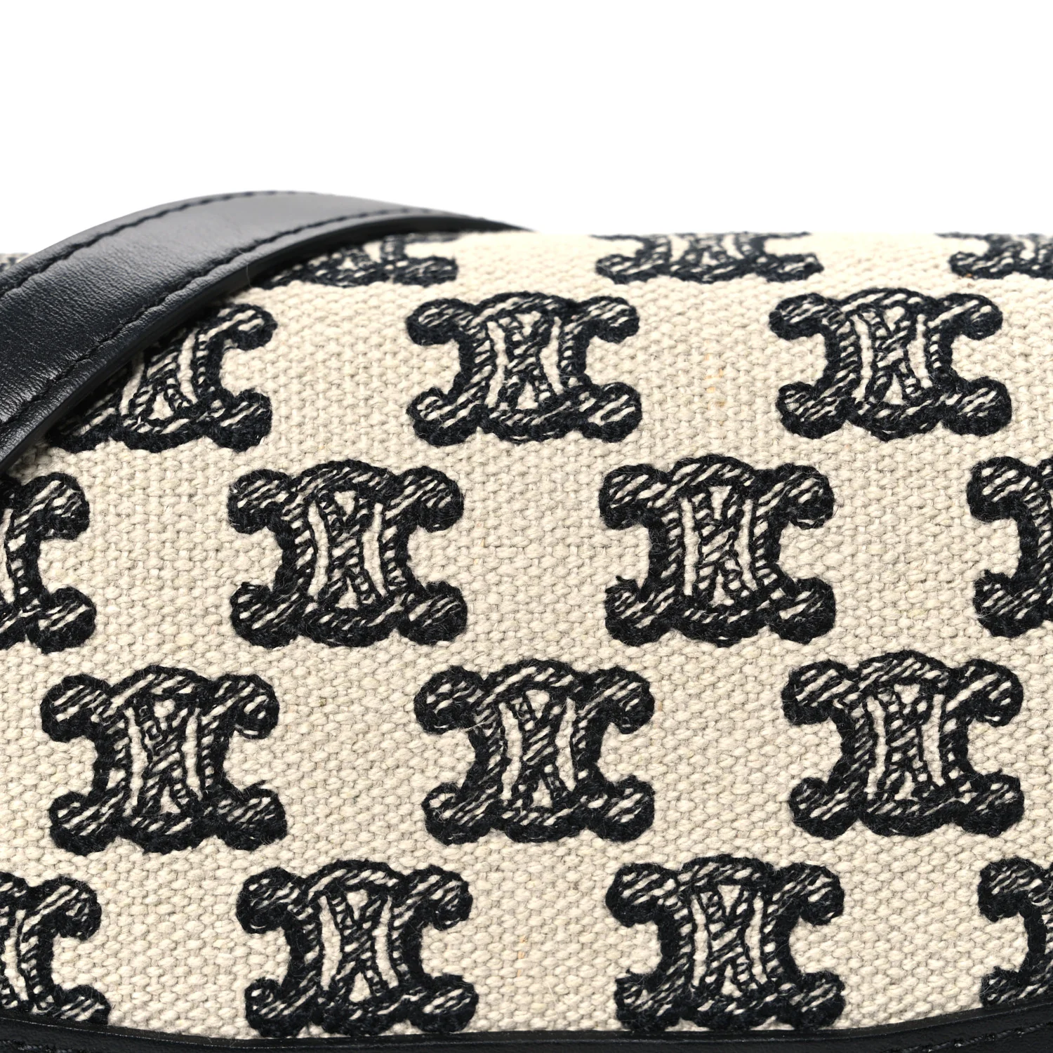 Canvas Calfskin Triomphe Embroidered Teen Triomphe Bag Black - Image 9