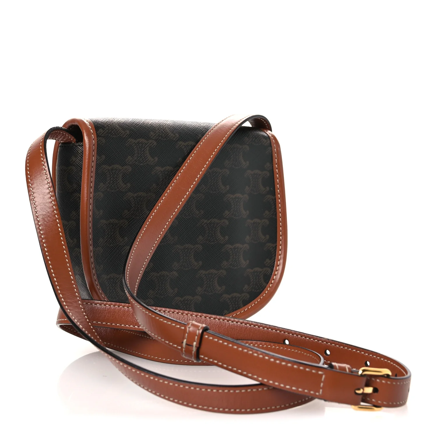 Canvas Calfskin Triomphe Mini Besace Tan - Image 3