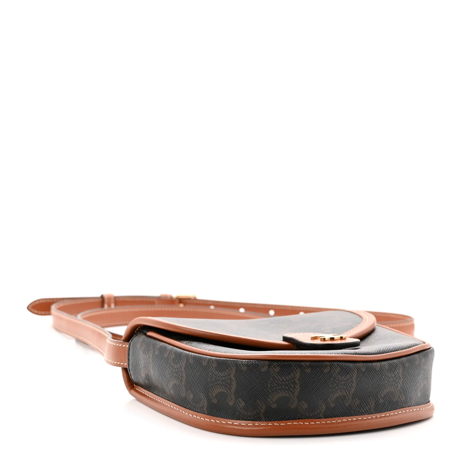 Canvas Calfskin Triomphe Mini Besace Tan - Image 4