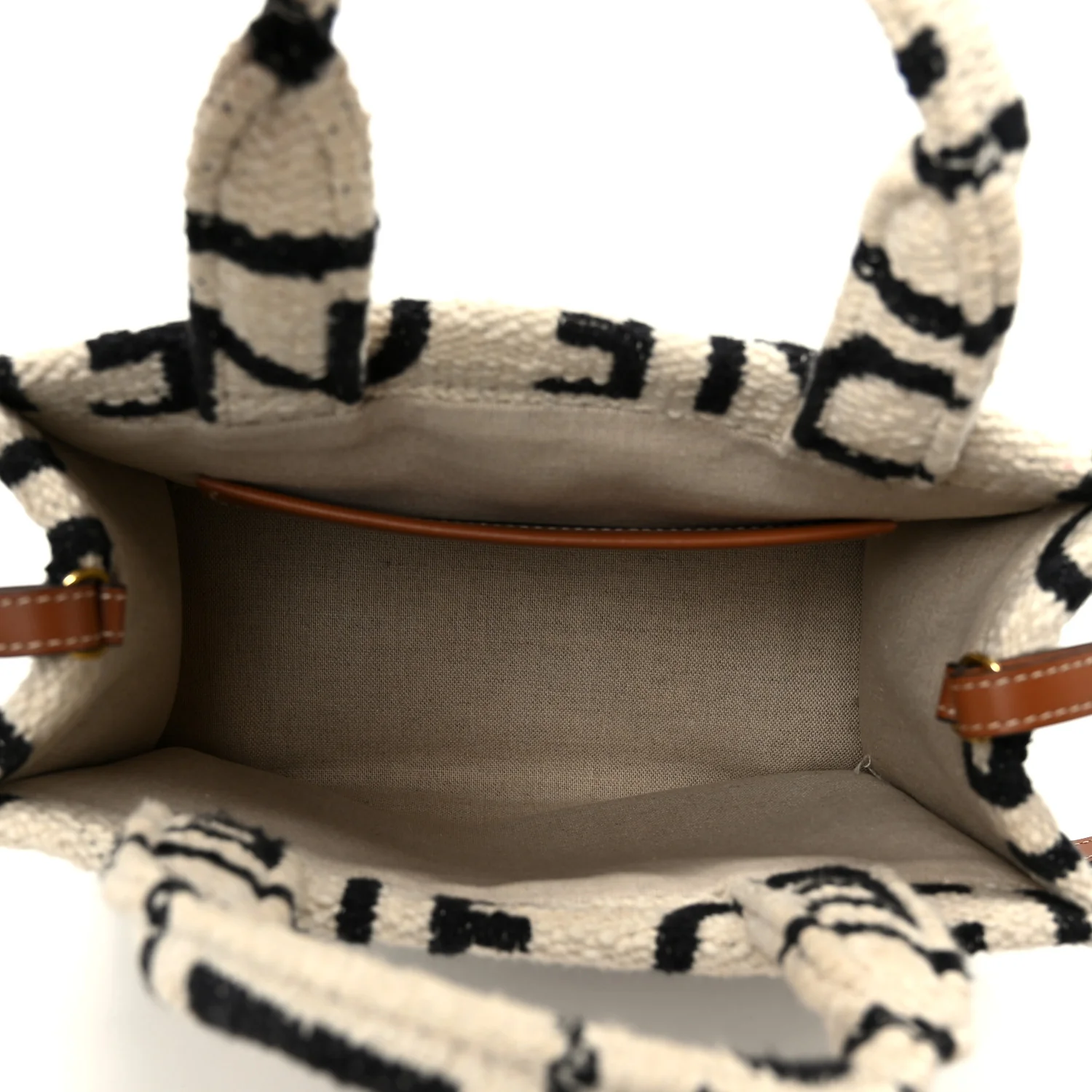 Canvas Small All Over Cabas Thais White Black - Image 5