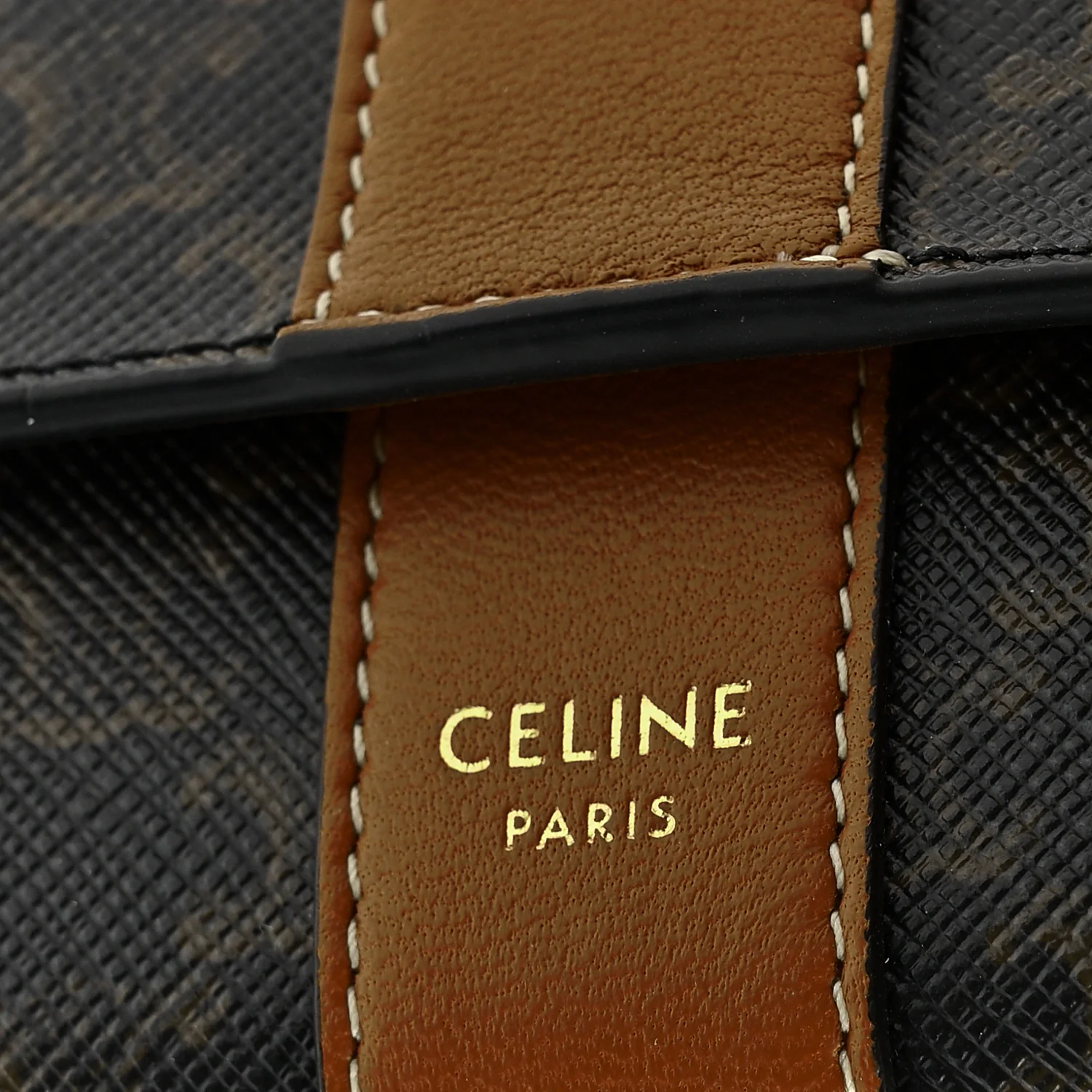 Canvas Triomphe Lambskin Folded Compact Wallet Tan - Image 6