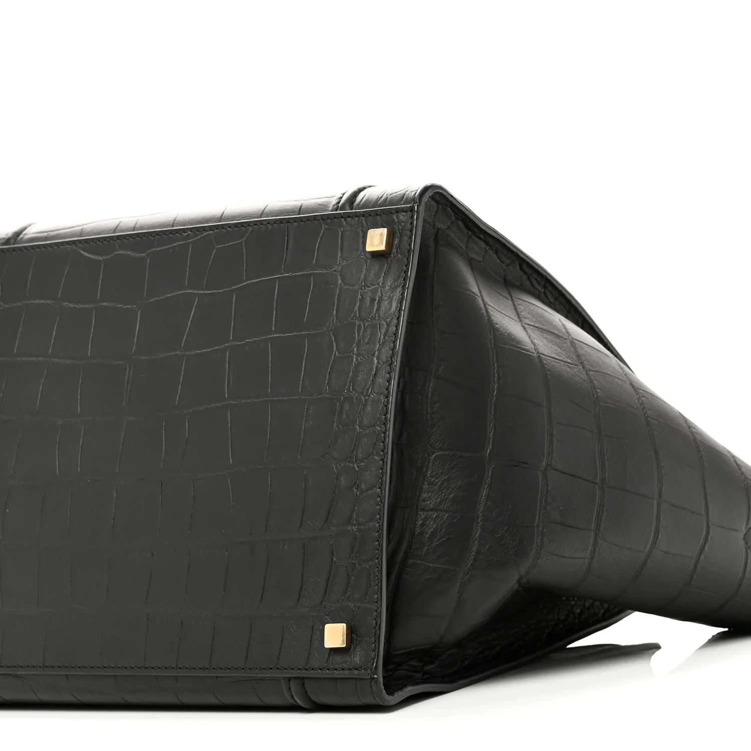 Crocodile Embossed Calfskin Medium Phantom Luggage Black - Image 9