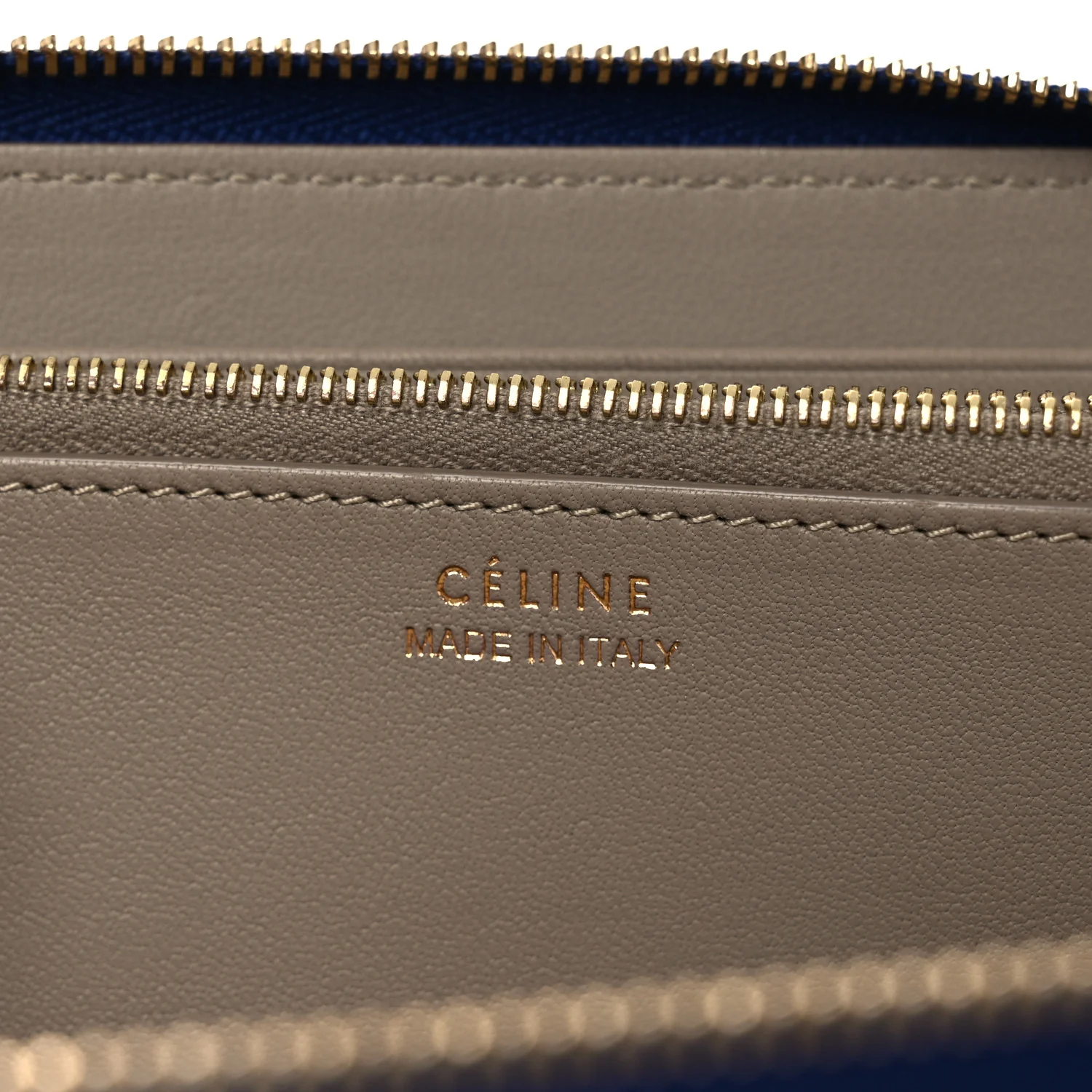 Drummed Calfskin Large Zip Around Multifunction Wallet Indigo - Image 7