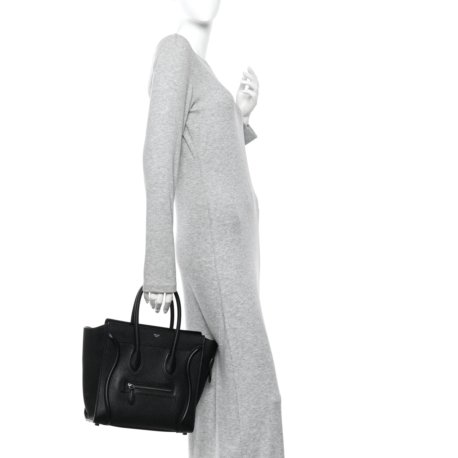Drummed Calfskin Micro Luggage Black - Image 2