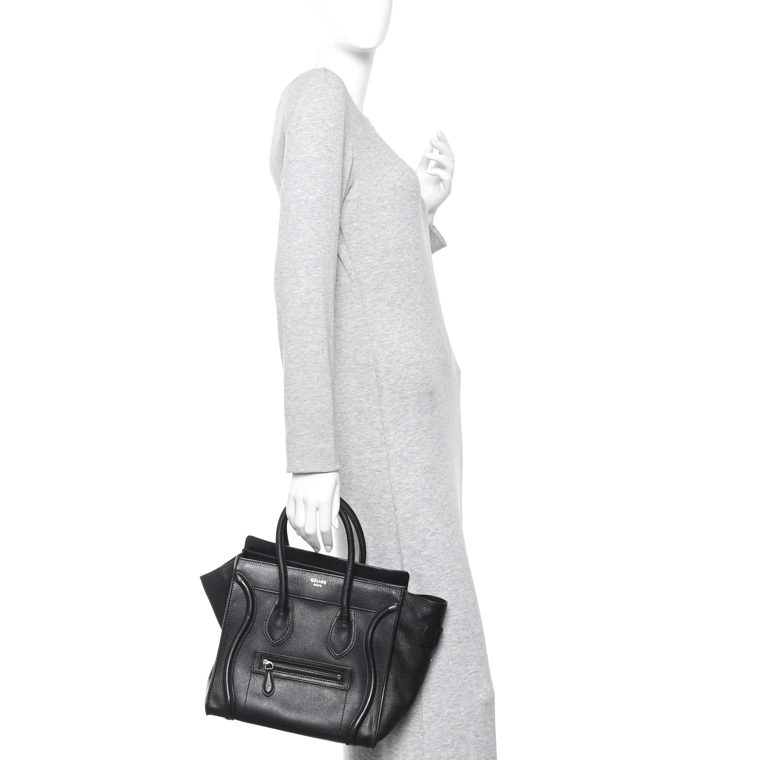 Drummed Calfskin Micro Luggage Black - Image 2