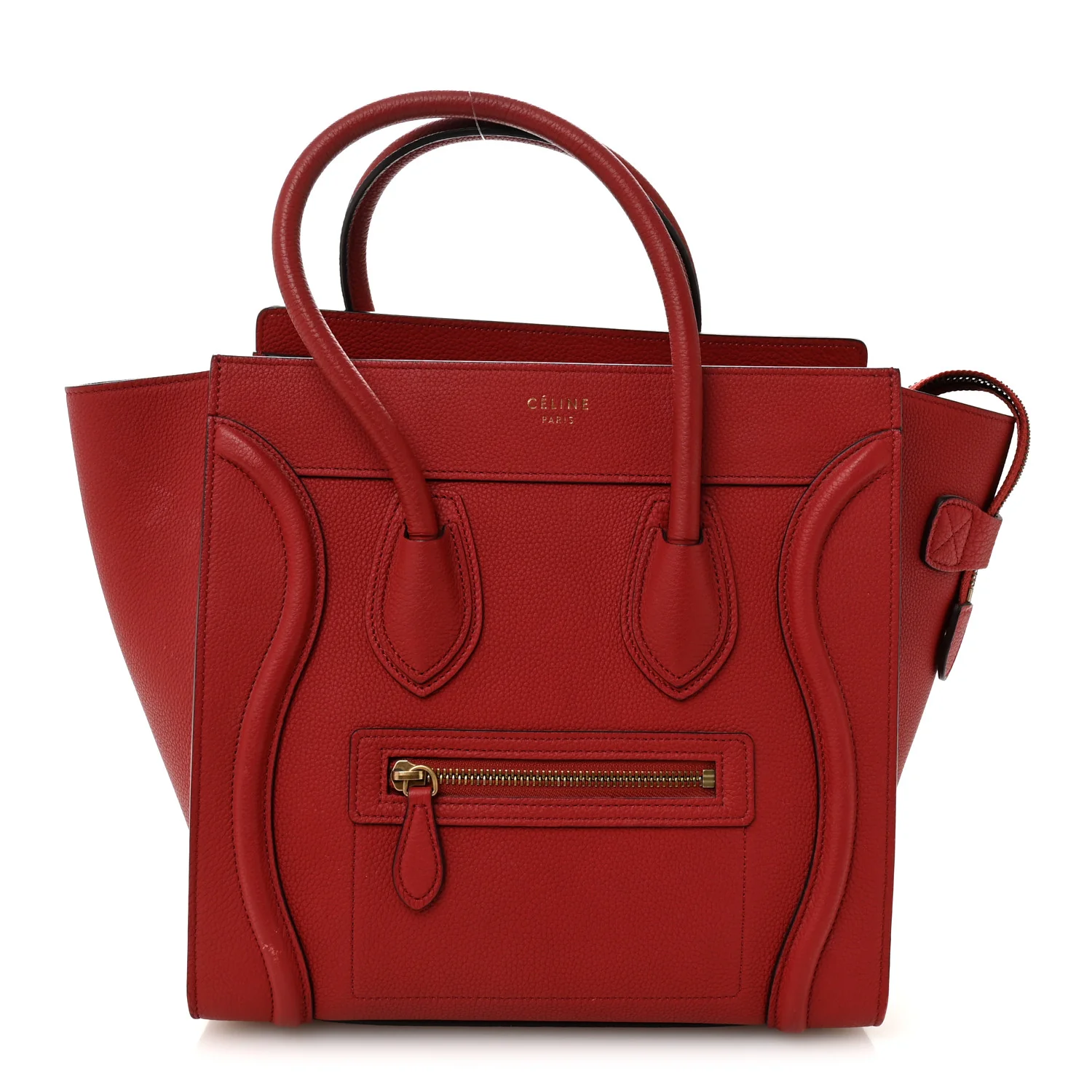 Drummed Calfskin Micro Luggage Red