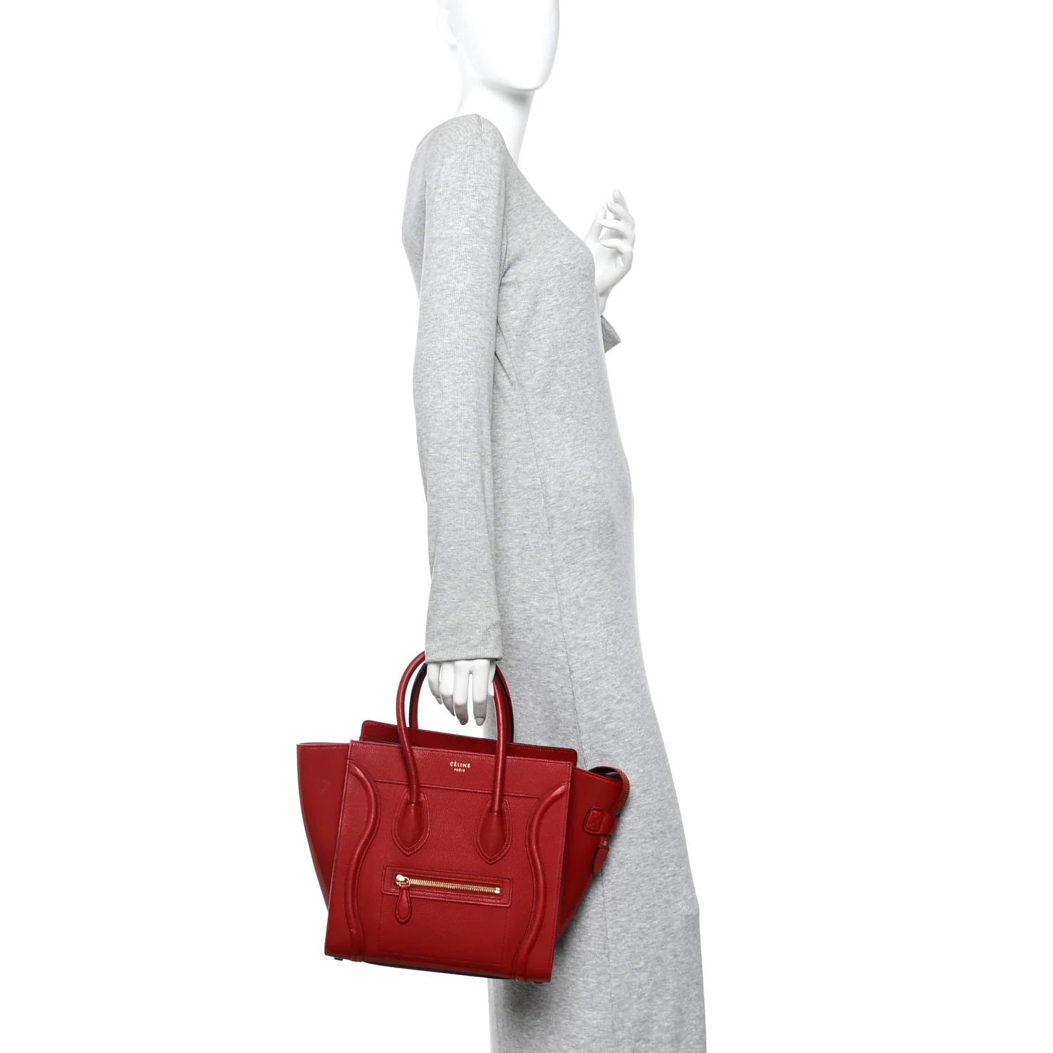 Drummed Calfskin Micro Luggage Red - Image 2