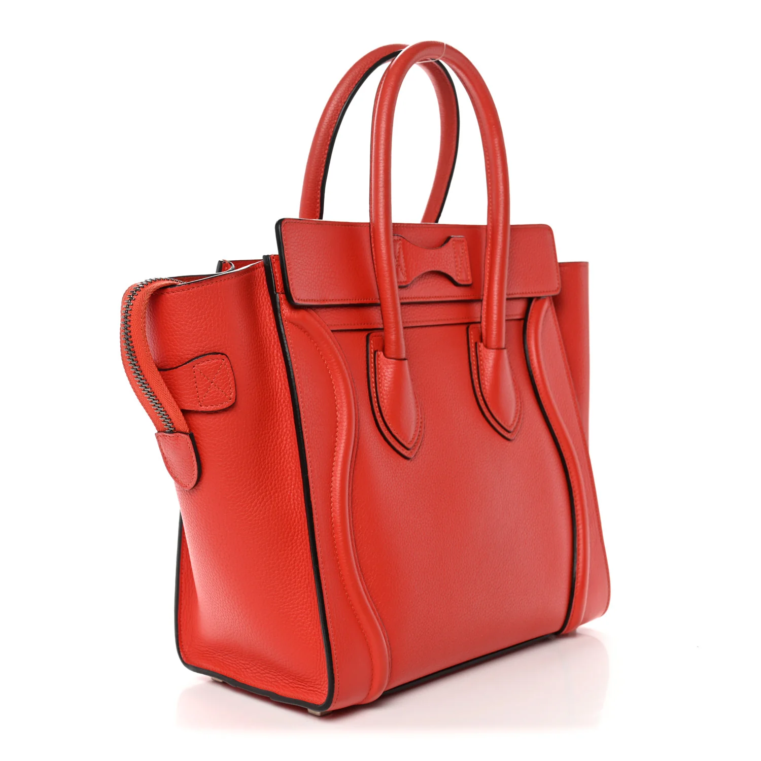 Drummed Calfskin Micro Luggage Vermillion - Image 3