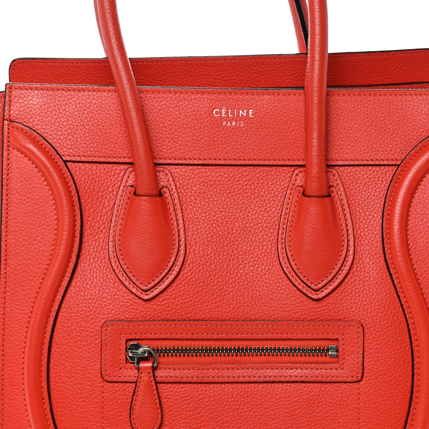 Drummed Calfskin Micro Luggage Vermillion - Image 7