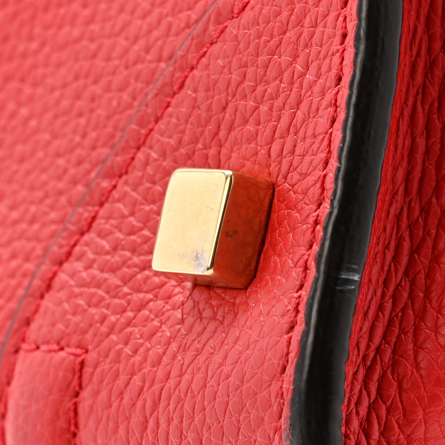 Drummed Calfskin Mini Luggage Coquelicot - Image 12