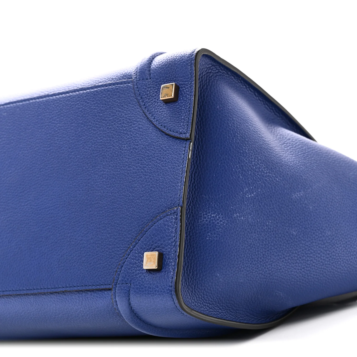Drummed Calfskin Mini Luggage Indigo - Image 10