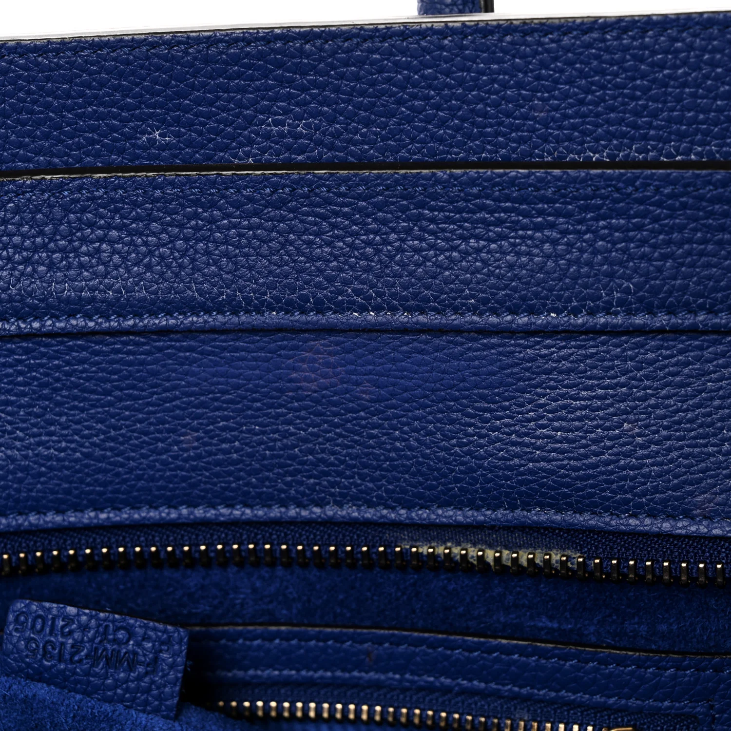 Drummed Calfskin Mini Luggage Indigo - Image 11