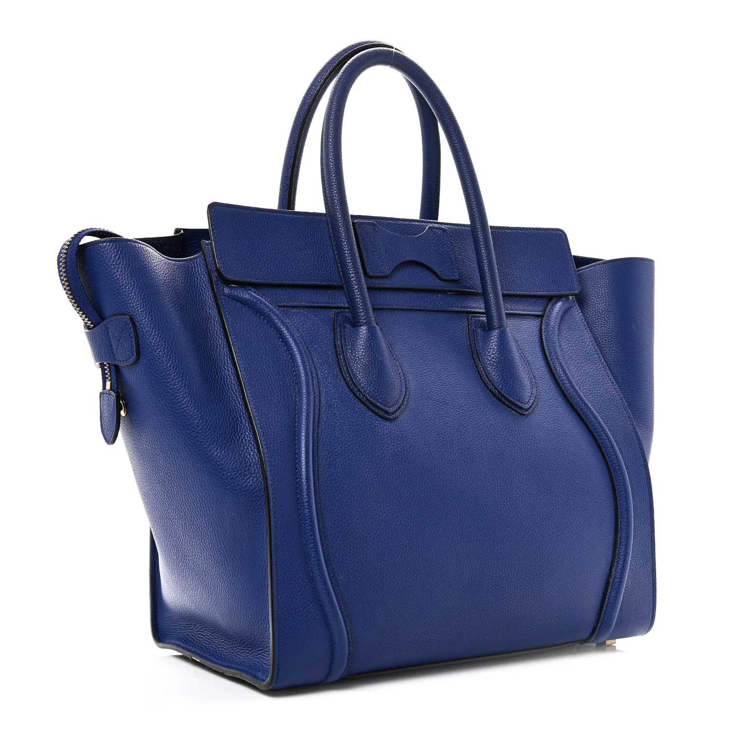 Drummed Calfskin Mini Luggage Indigo - Image 3