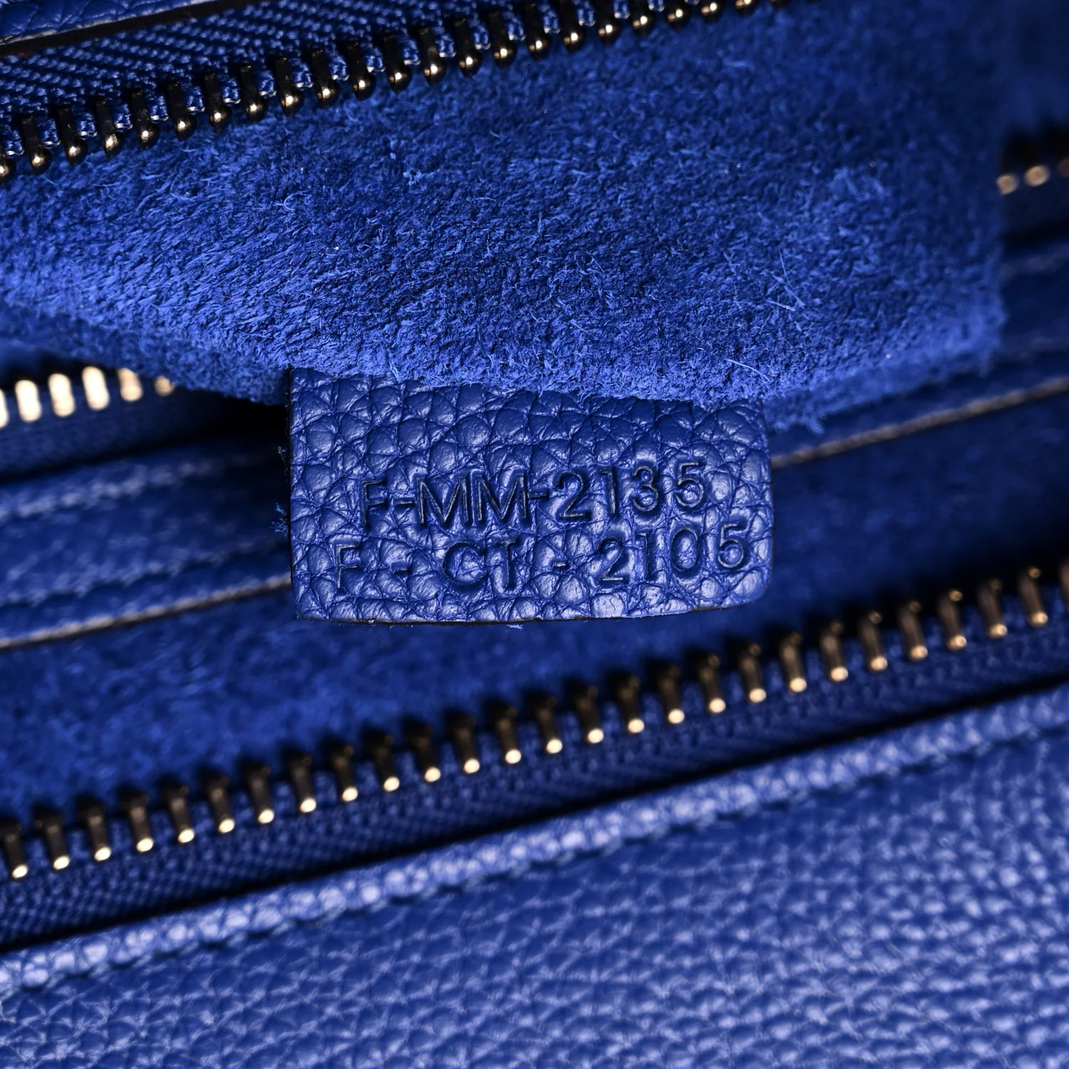 Drummed Calfskin Mini Luggage Indigo - Image 7