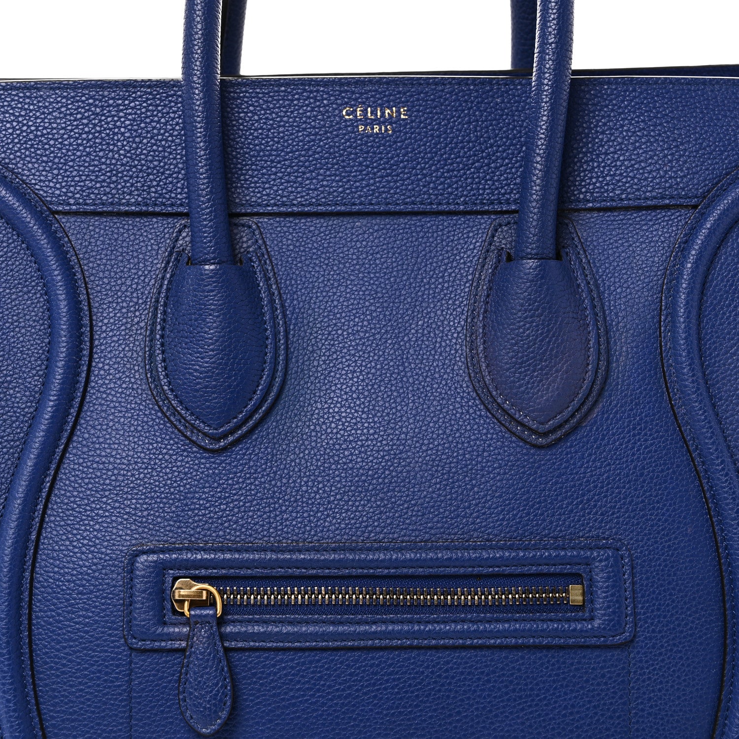 Drummed Calfskin Mini Luggage Indigo - Image 8