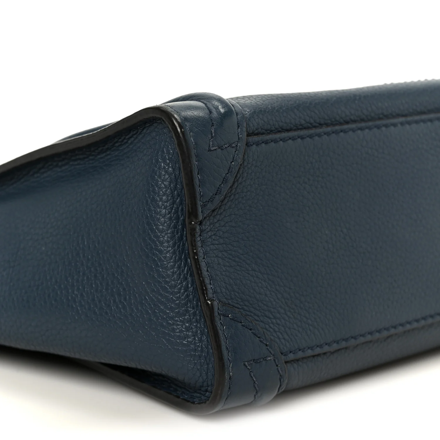 Drummed Calfskin Nano Luggage Navy Blue - Image 8