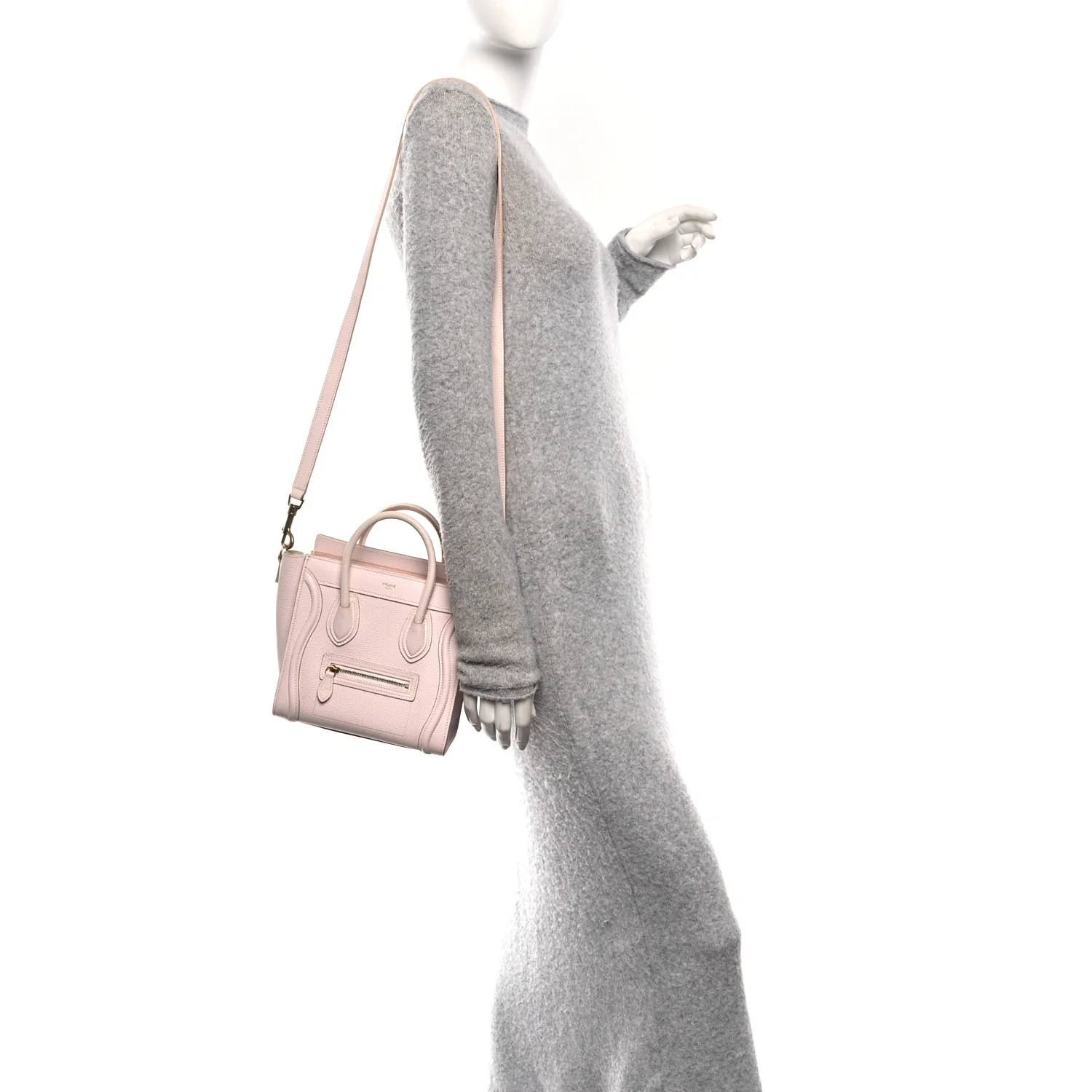 Drummed Calfskin Nano Luggage Pale Pink - Image 2