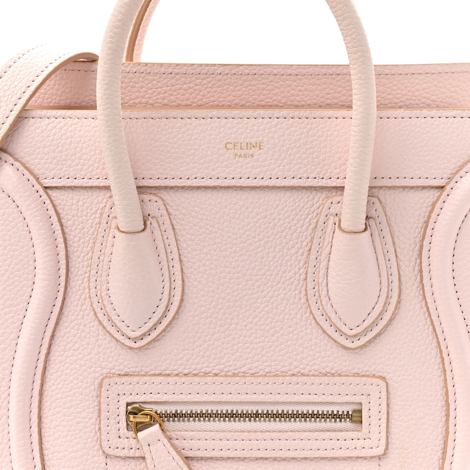 Drummed Calfskin Nano Luggage Pale Pink - Image 8