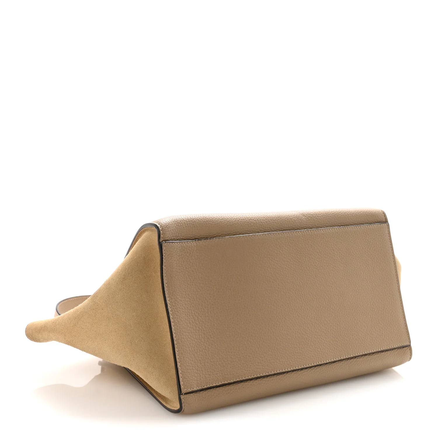 Drummed Calfskin Suede Medium Trapeze Dune - Image 4