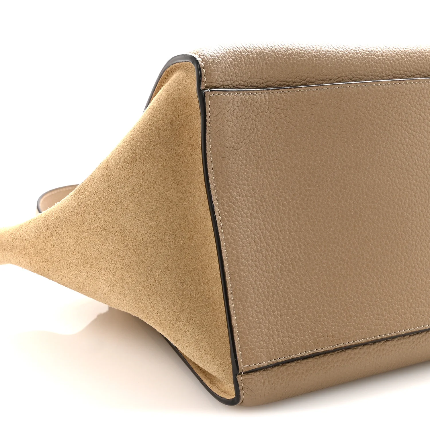 Drummed Calfskin Suede Medium Trapeze Dune - Image 8