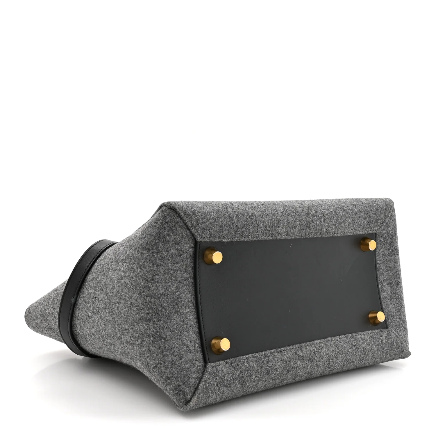Felt Smooth Calfskin Mini Belt Bag Grey Black - Image 4