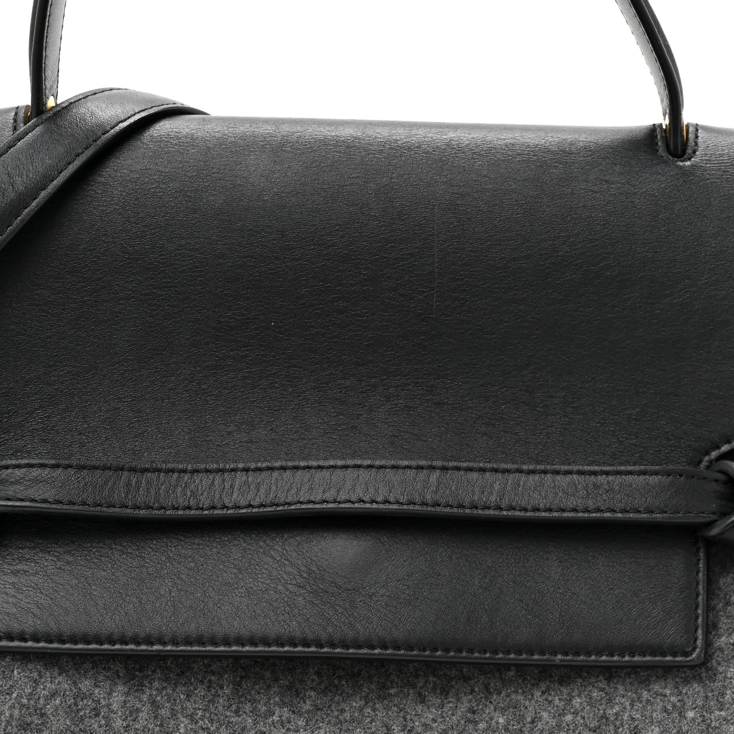 Felt Smooth Calfskin Mini Belt Bag Grey Black - Image 7