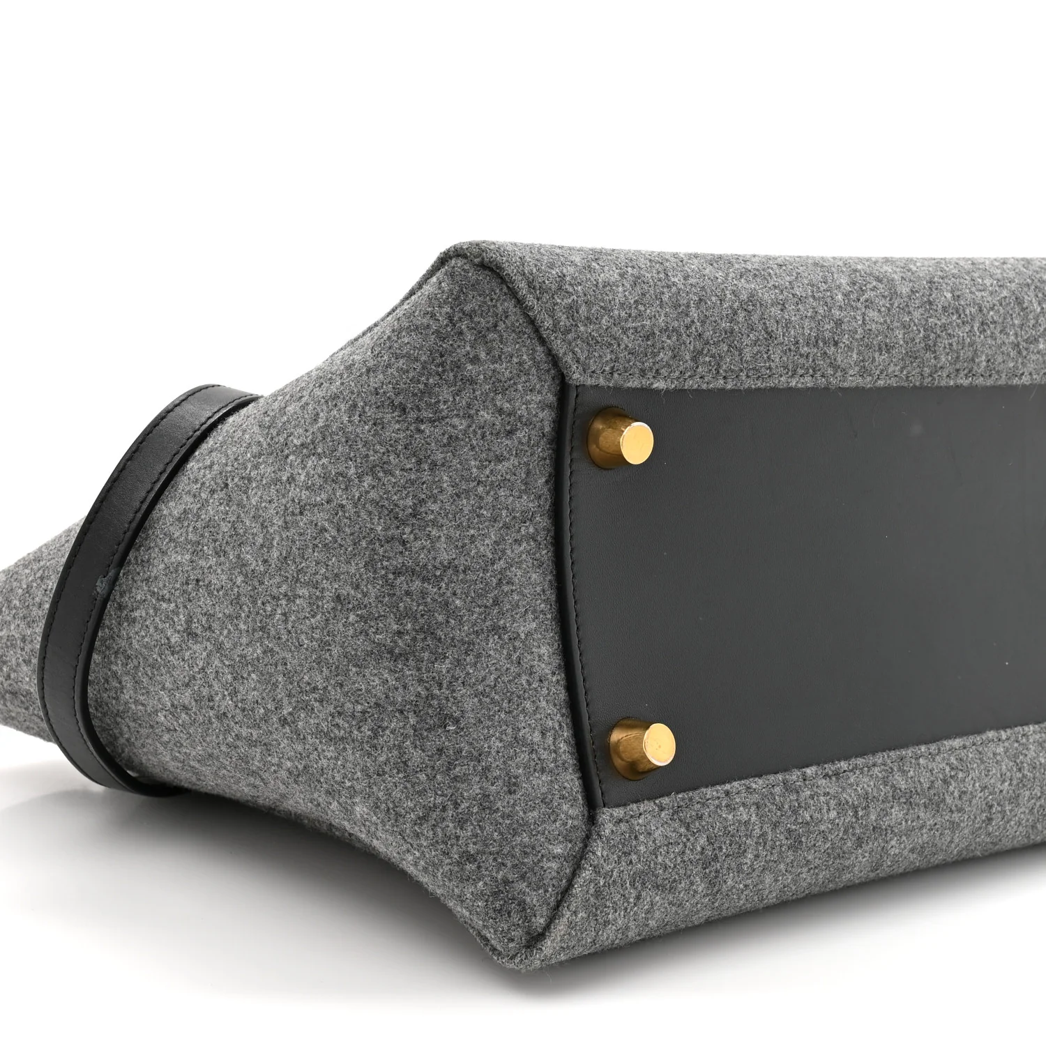 Felt Smooth Calfskin Mini Belt Bag Grey Black - Image 9