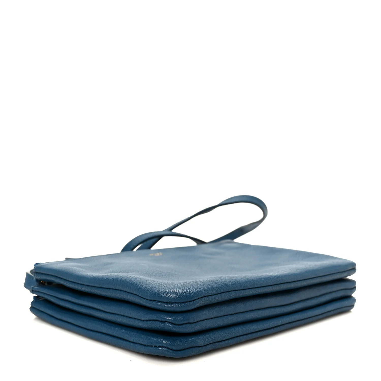 Goatskin Small Trio Crossbody Bag Blue - Image 4