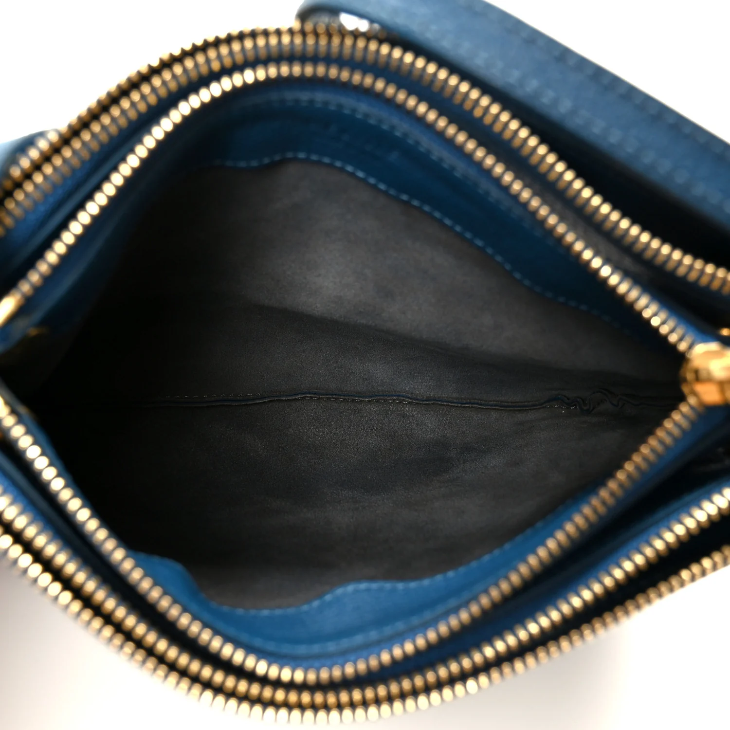 Goatskin Small Trio Crossbody Bag Blue - Image 5
