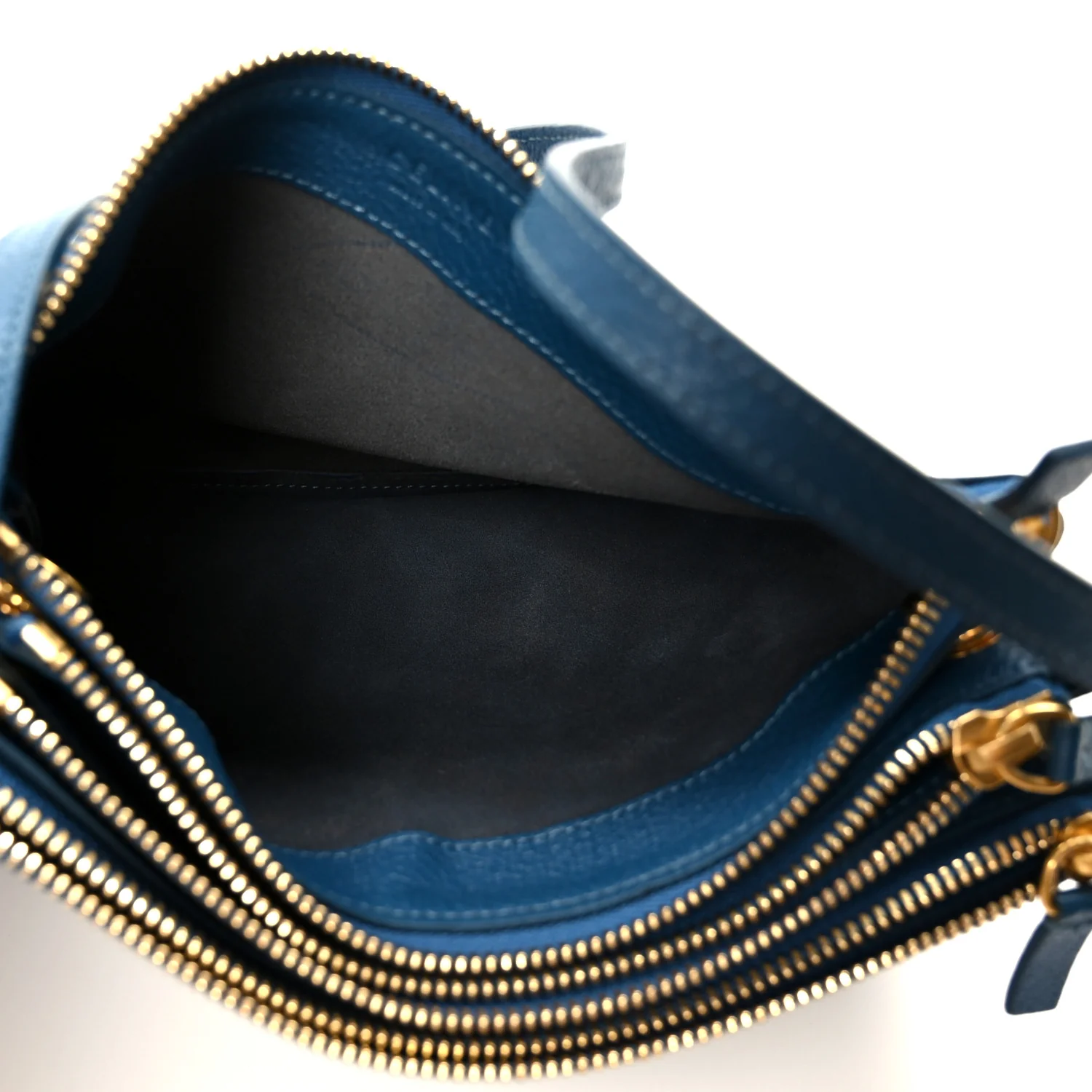 Goatskin Small Trio Crossbody Bag Blue - Image 6